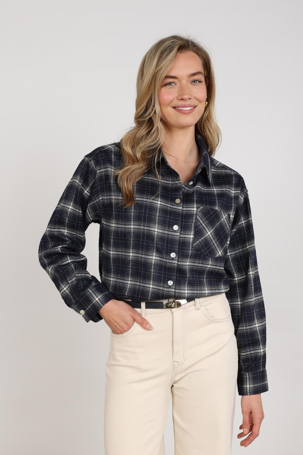 Nukus Blouse Macy Check Jeans Light