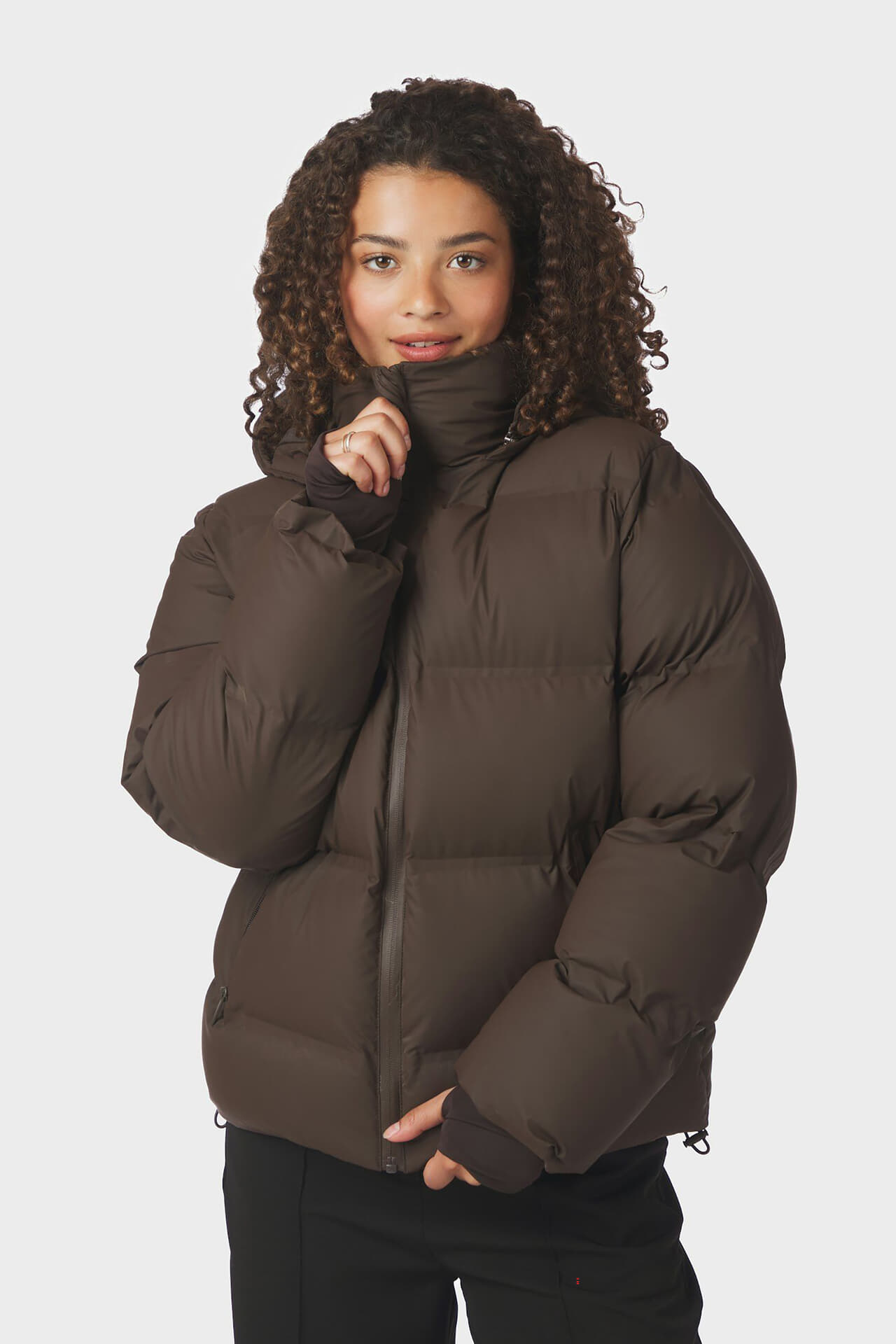 Neo Noir Puffer Jas Fox  Bruin
