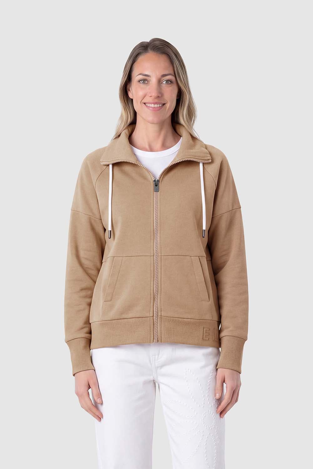 Elbsand Sweatvest Ainele Loose Fit Bruin