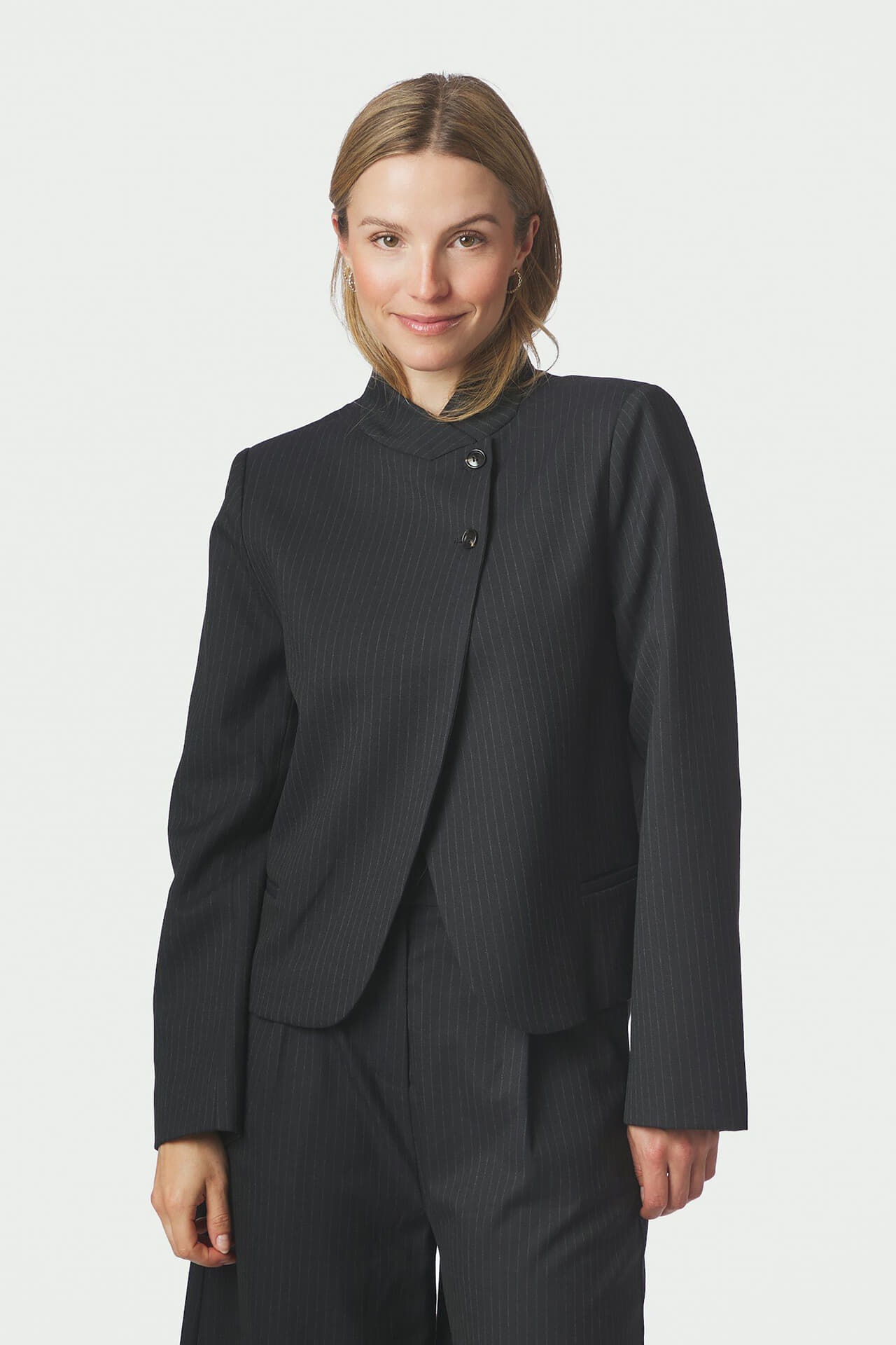 Neo Noir Blazer Tiria Slim Pinstripe Navy