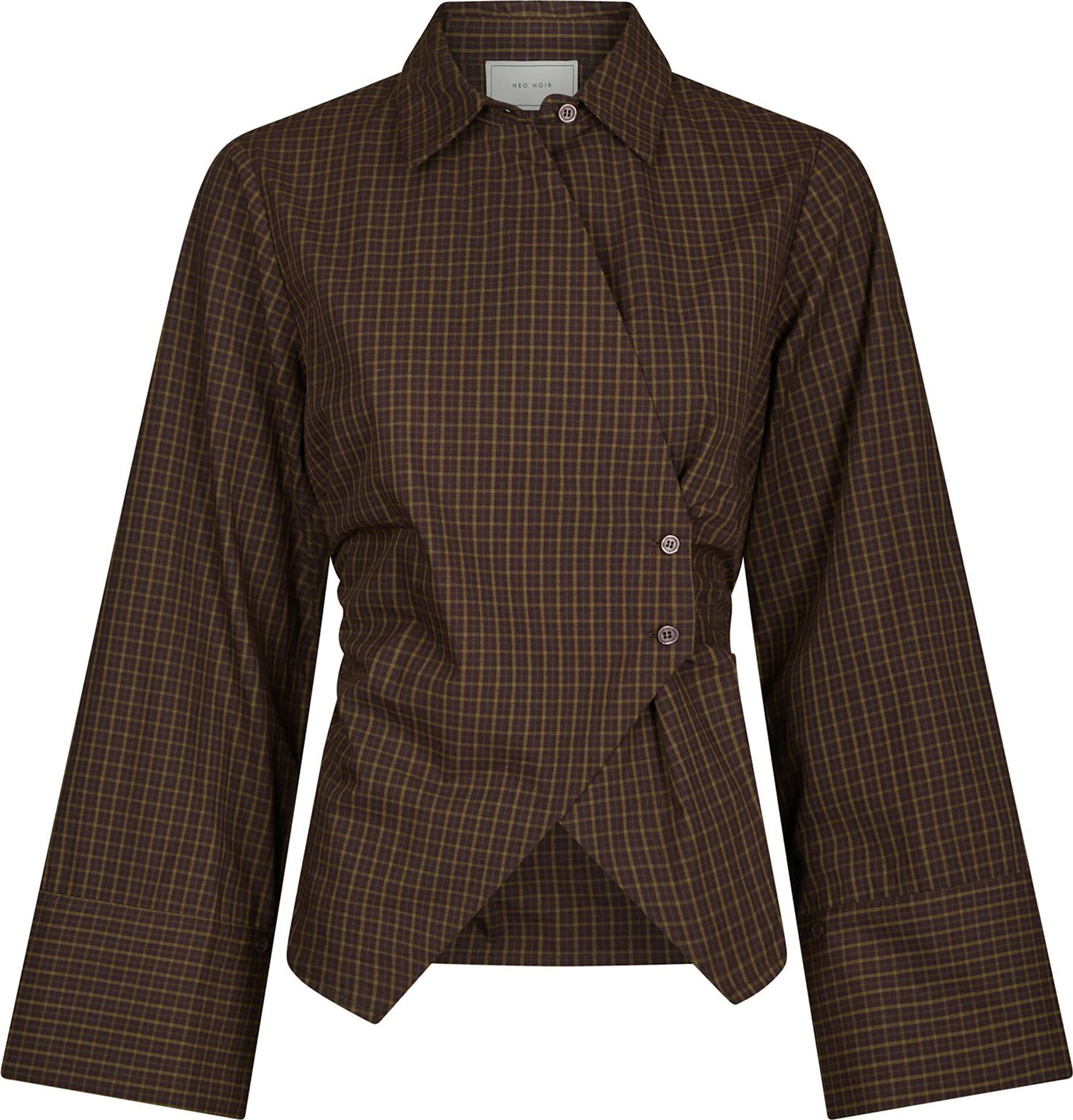 Neo Noir Blouse Fenli Small Check Bruin