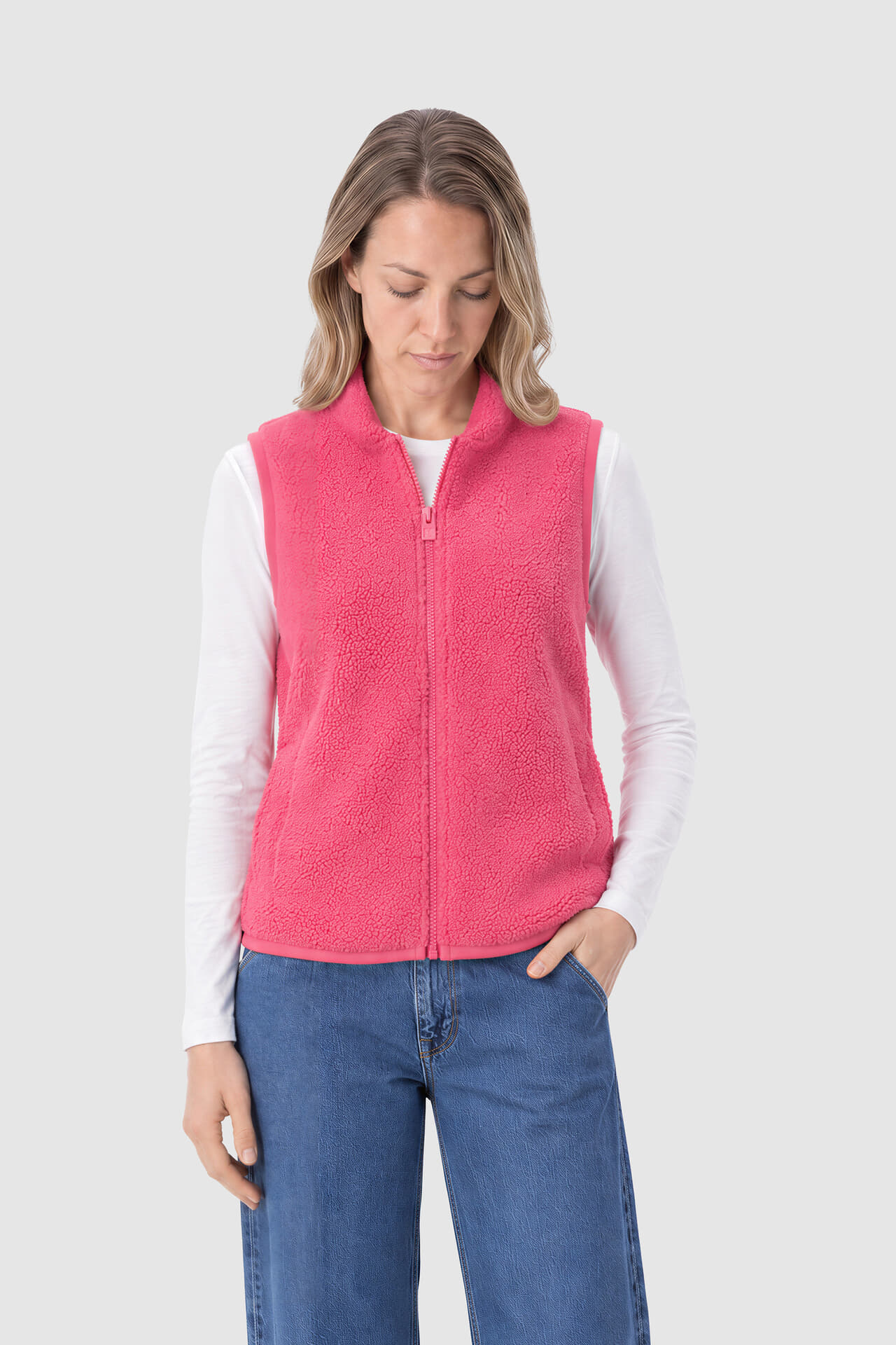 Elbsand Gilet Nisa Fleece Regular Fit Roze