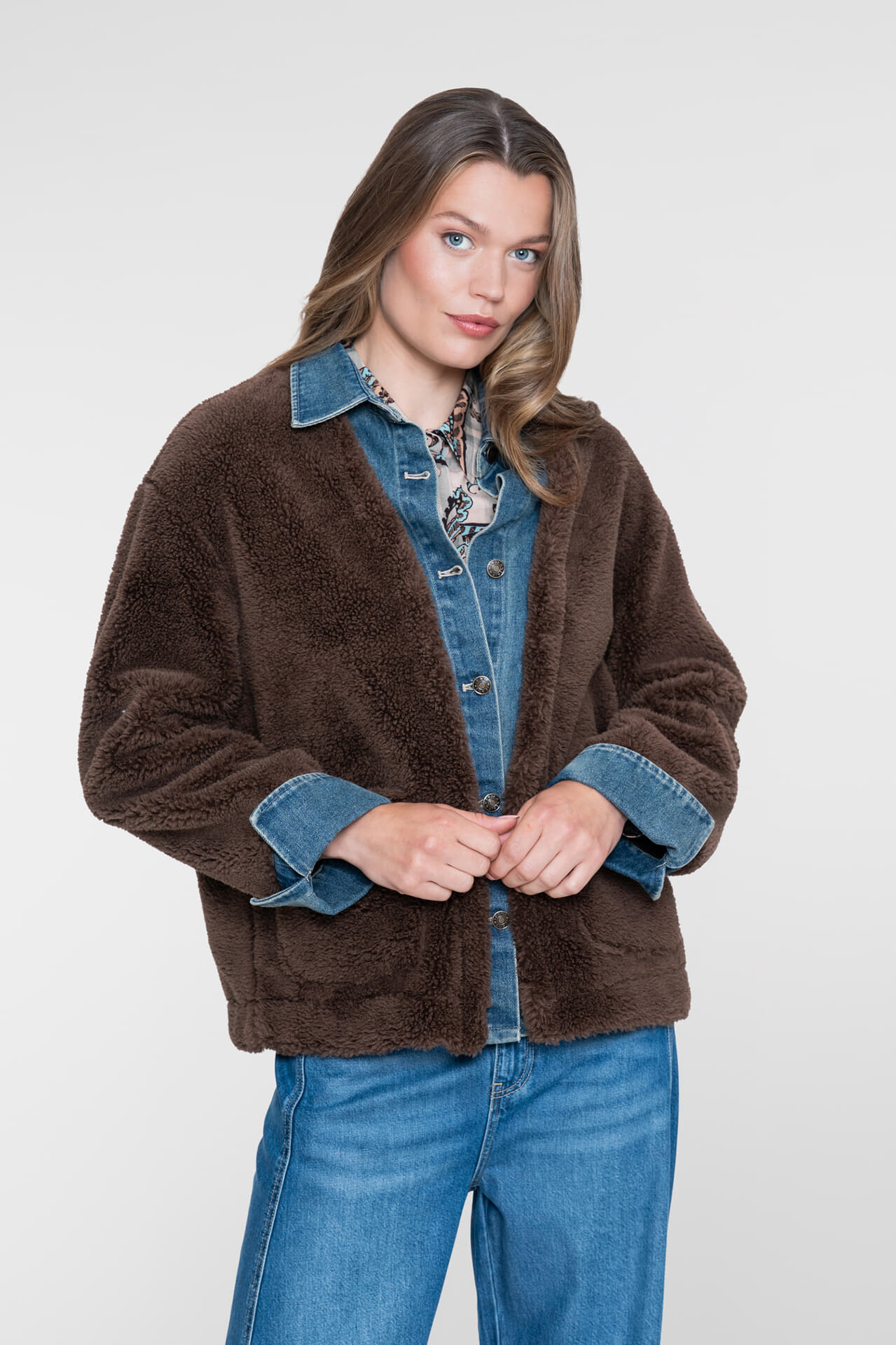 Geisha Jacket denim & teddy Bruin