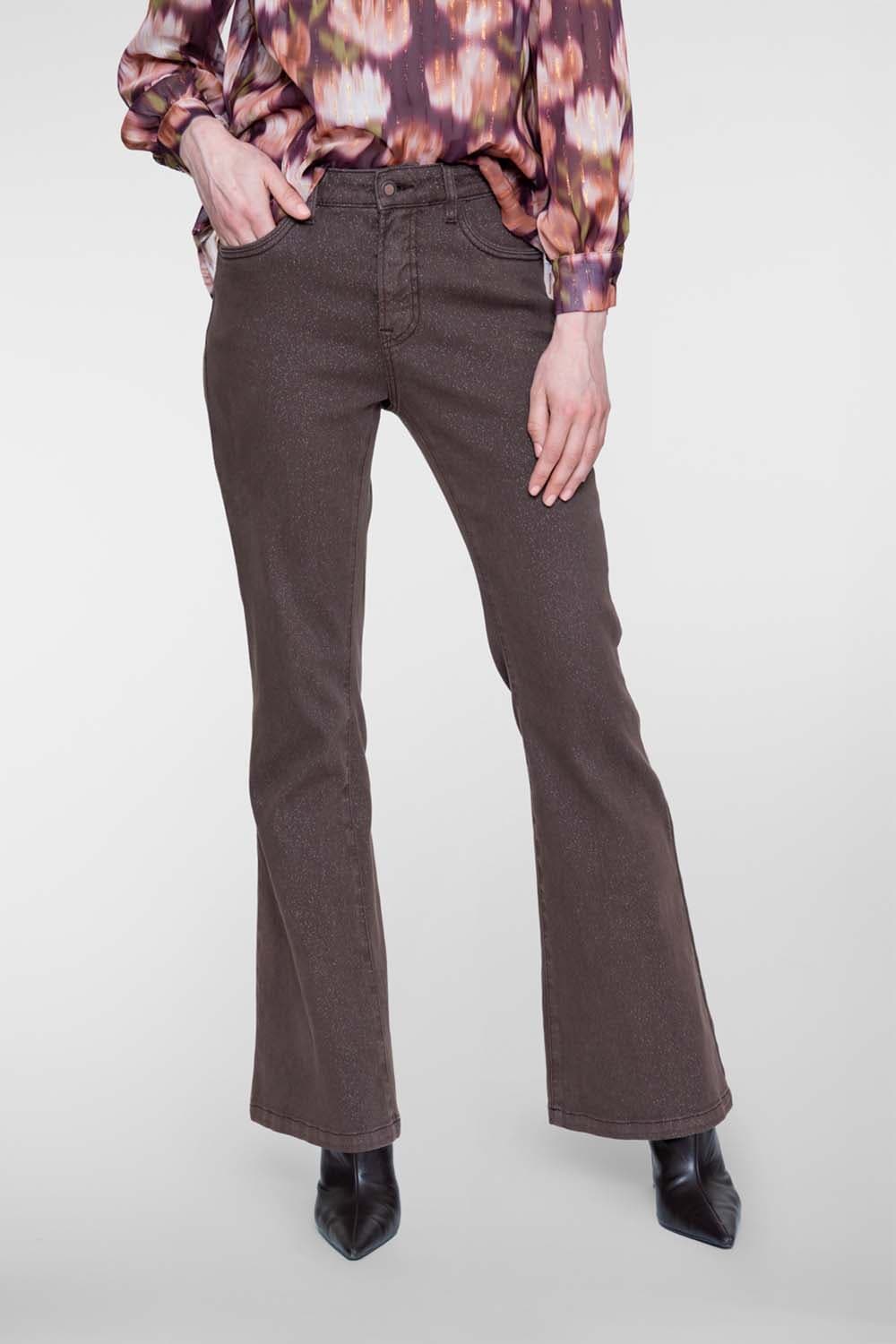 Geisha Jeans Flair Lurex Bruin