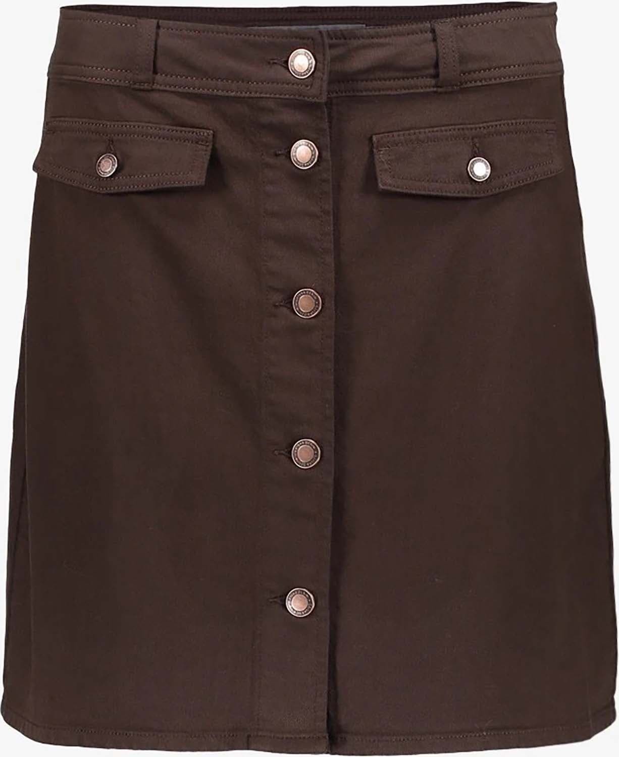 Geisha Spijker Rok Buttons Bruin