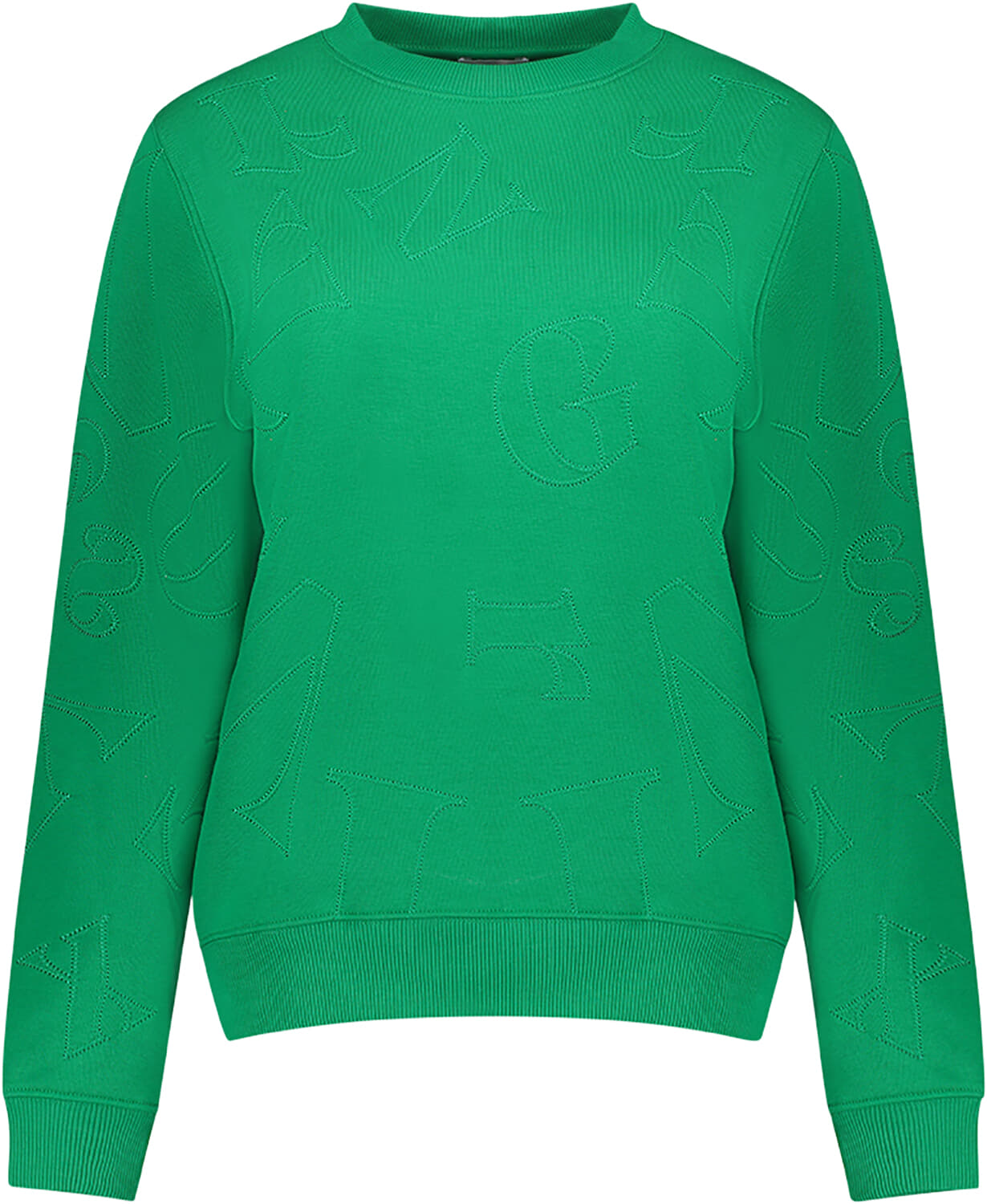 Geisha Sweater All Over Print Embroidery Groen