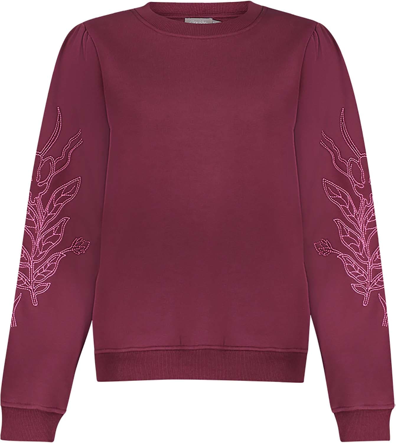 Geisha Sweater Embroidery Bordeaux Rood