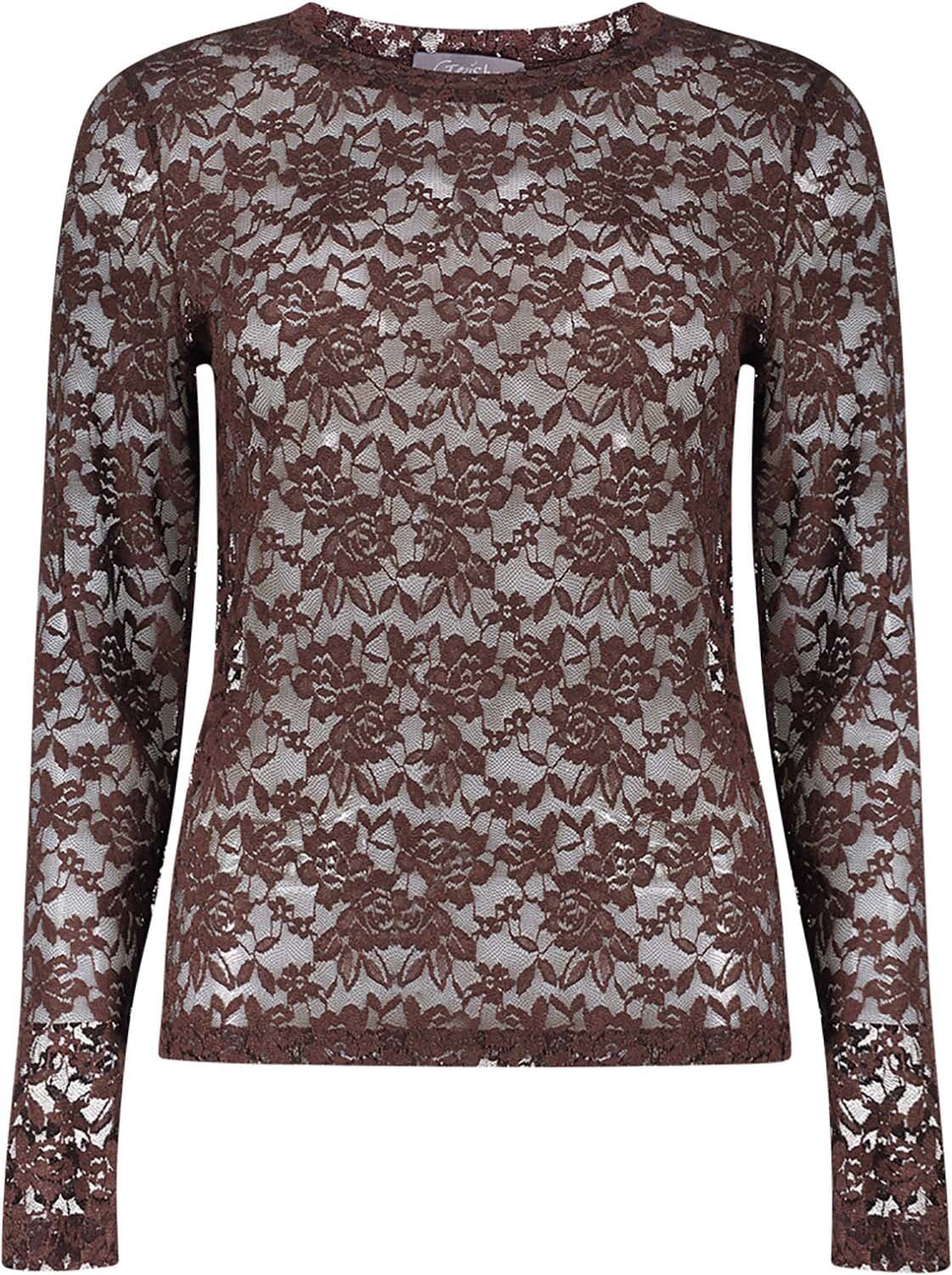 Geisha Top Lace Bruin