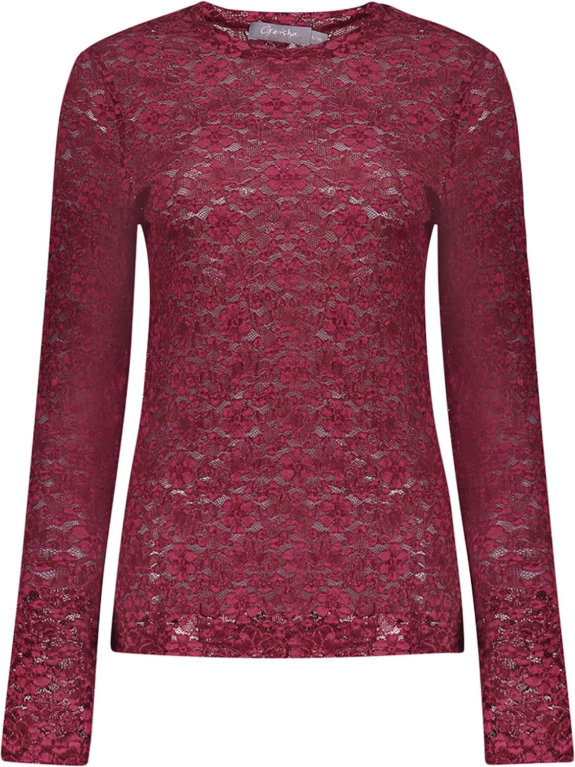 Geisha Top Lace Bordeaux Rood