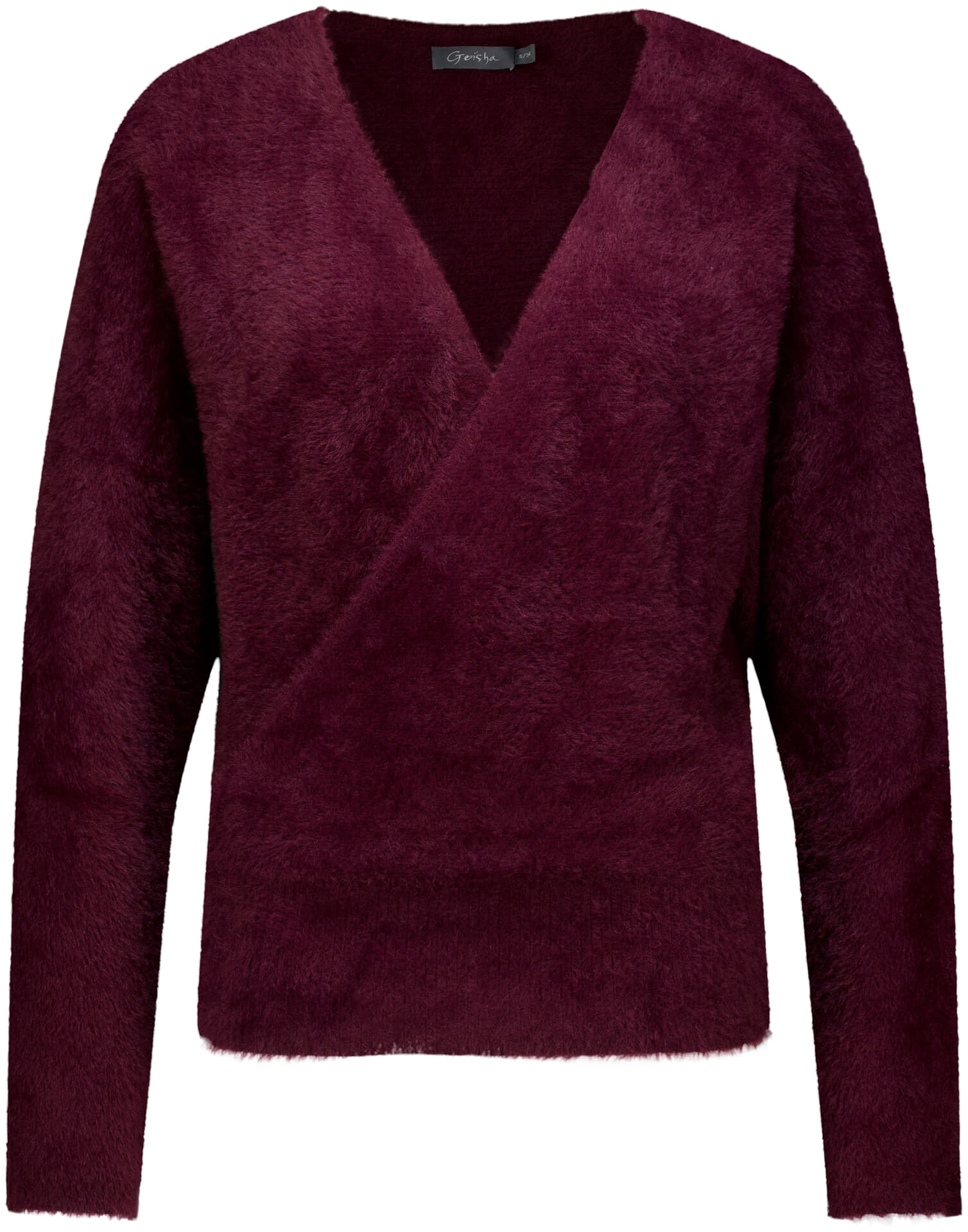 Geisha Overslagtrui Hairy Bordeaux Rood