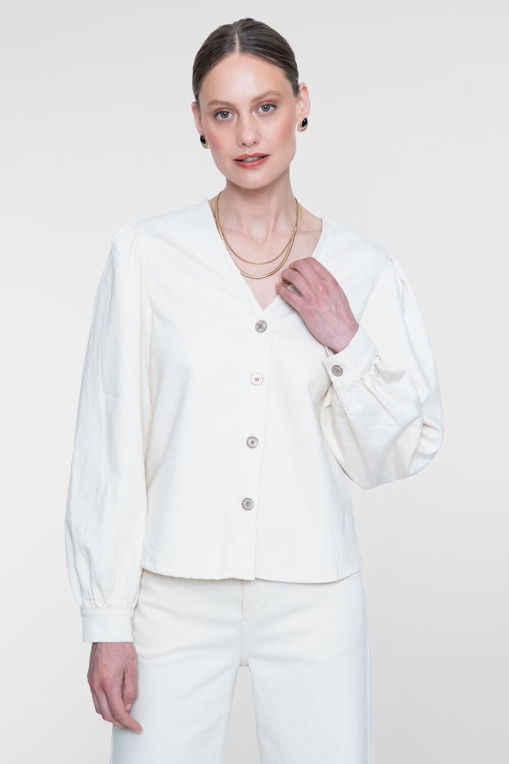 Geisha Spijkerblouse Off White
