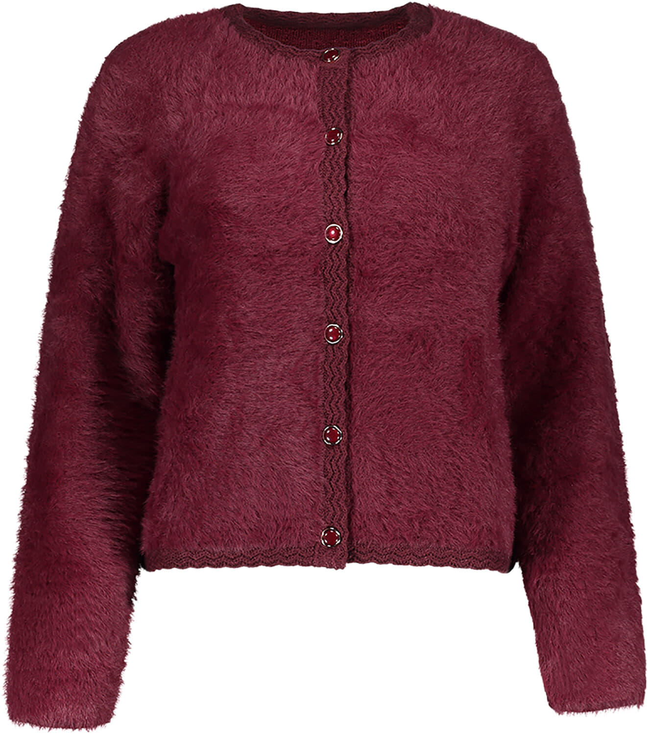 Geisha Vest Hairy Bordeaux Rood