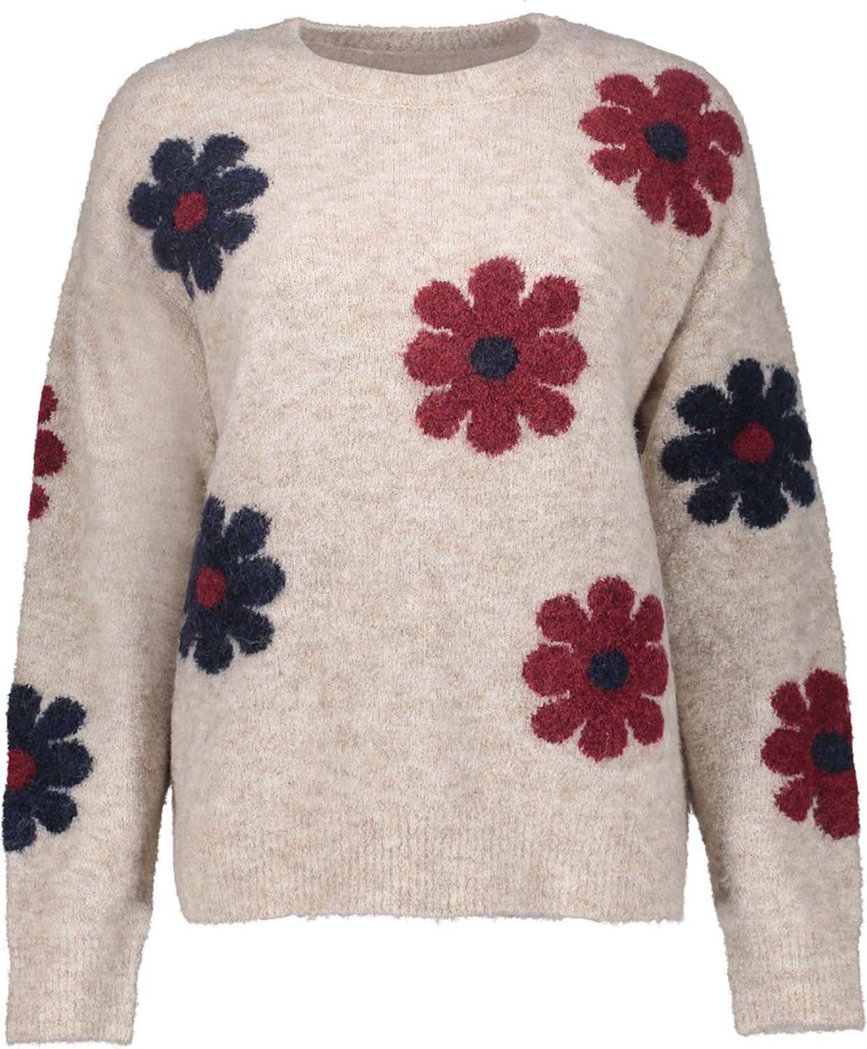 Geisha Trui Flowers Kaki