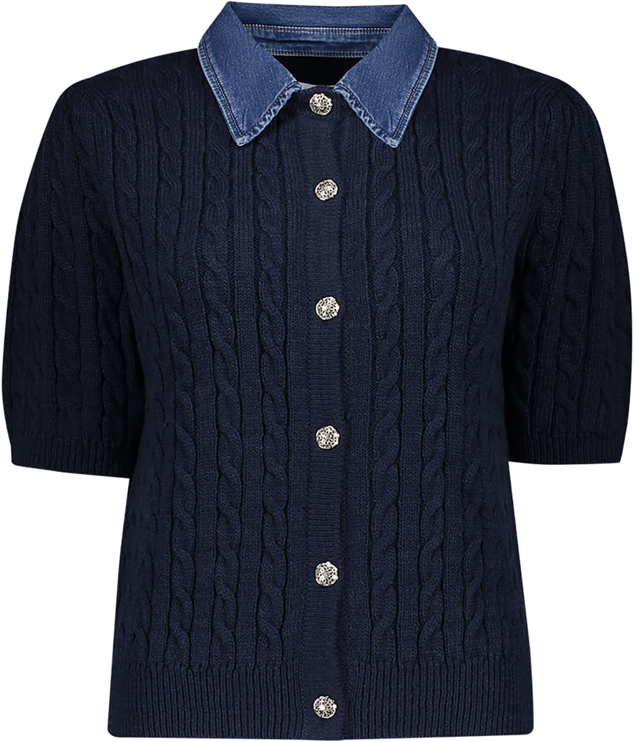 Geisha Vest Denim collar Navy