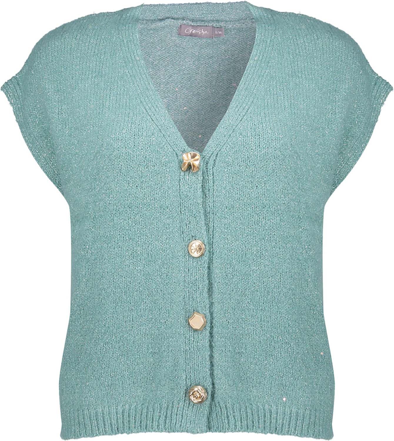 Geisha Gebreid Gilet with buttons Aqua