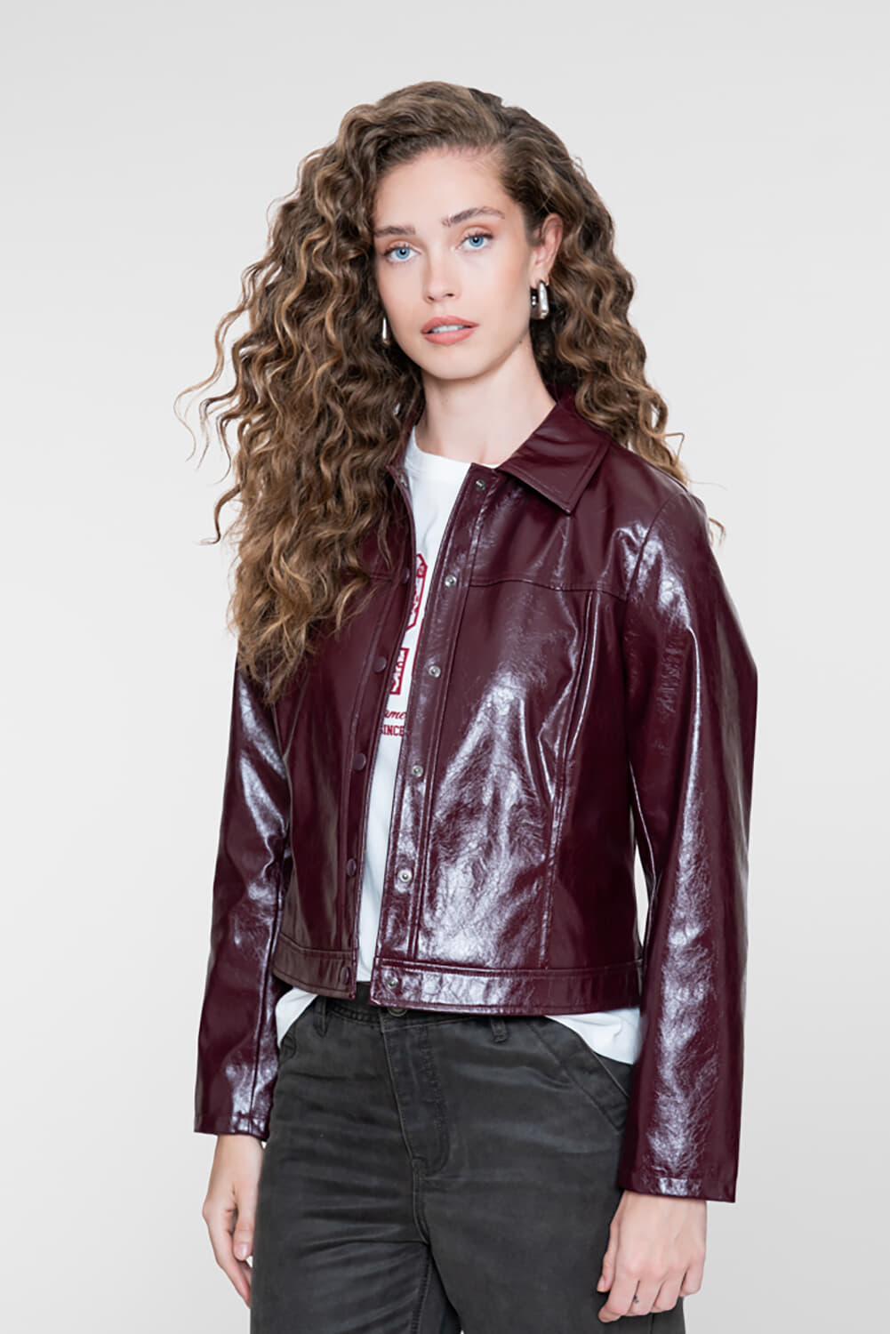 Geisha Jack Leer look Bordeaux Rood