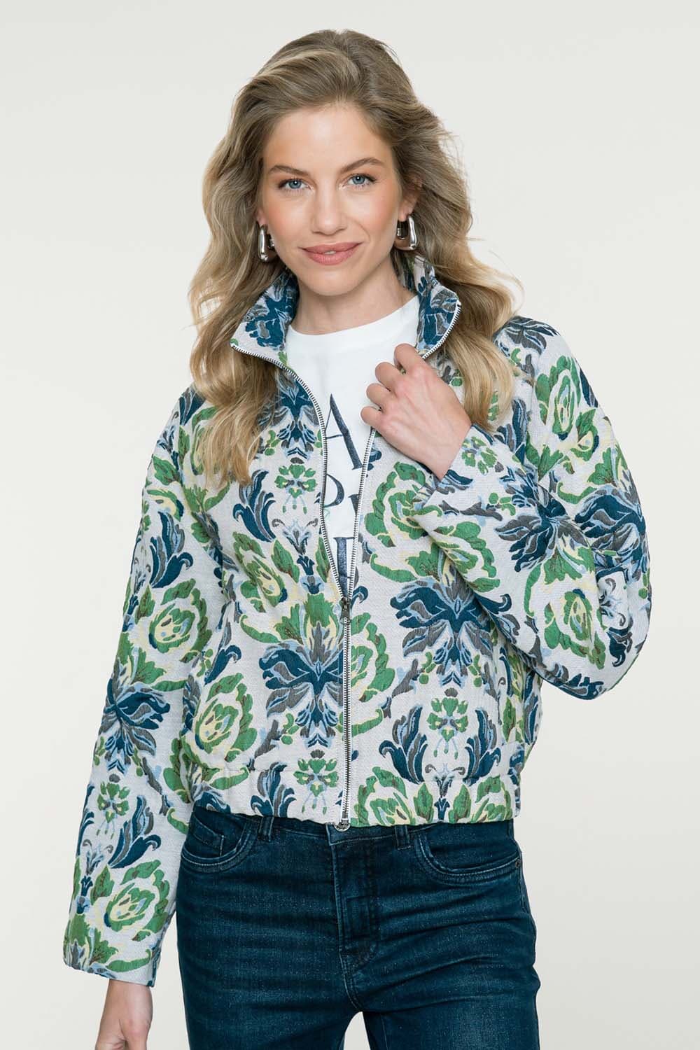 Geisha Jas Jacquard  Blauw