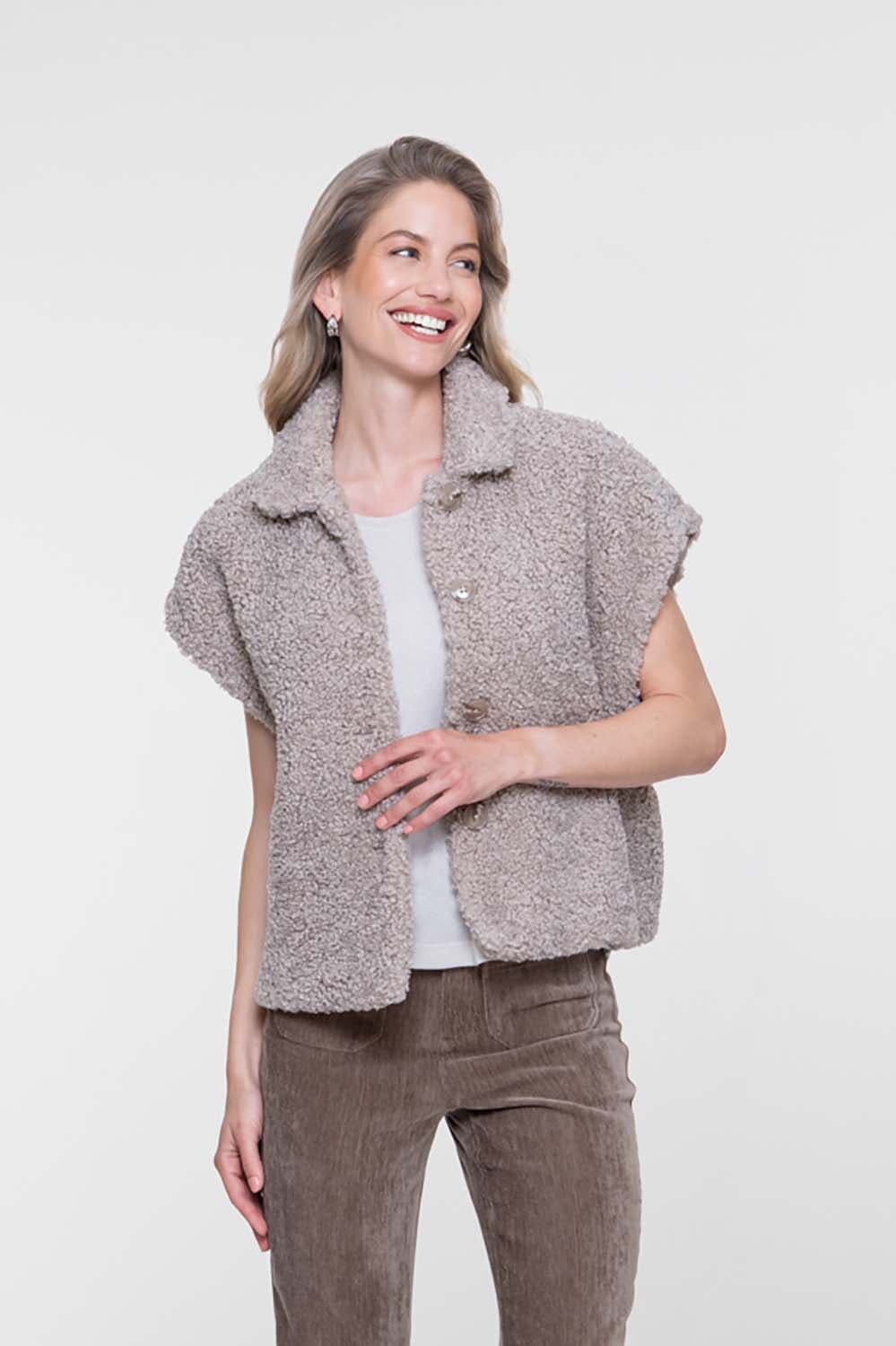 Geisha Gilet Teddy Kaki