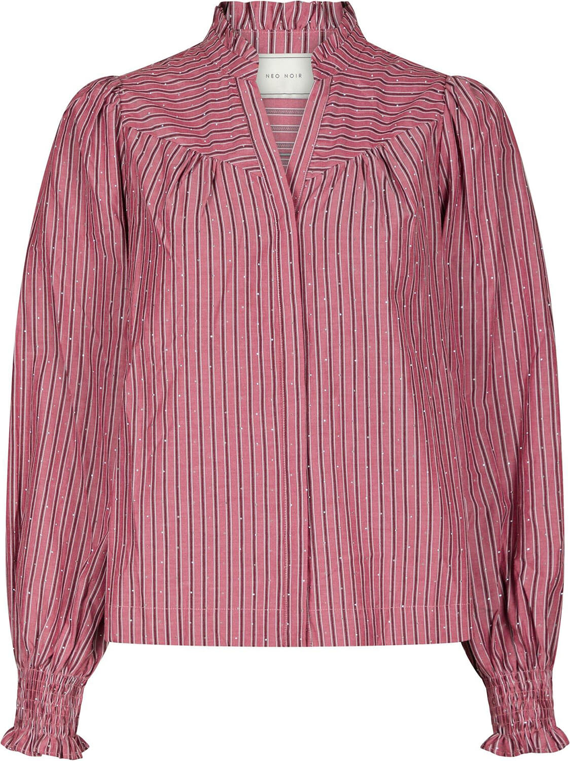 Neo Noir Blouse Astrida Soft Stripe Stone Roze