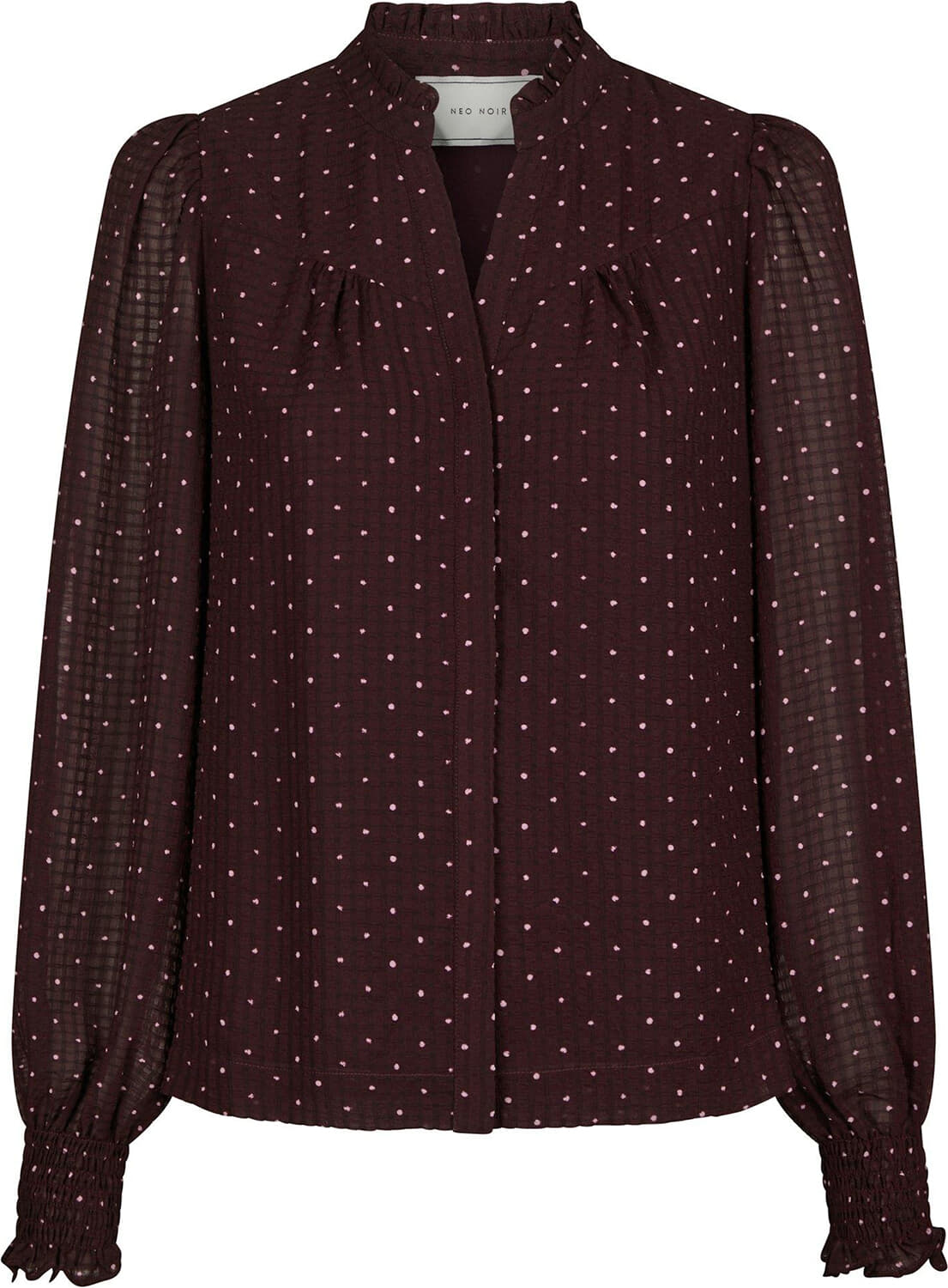 Neo Noir Blouse Astrida Dotted Bordeaux Rood