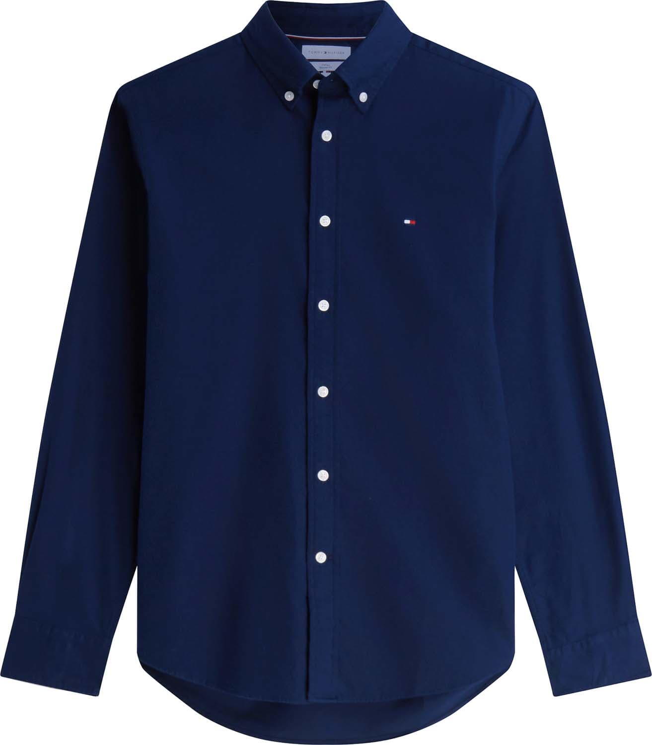 Tommy Hilfiger Overhemd flex flanel solid R Navy