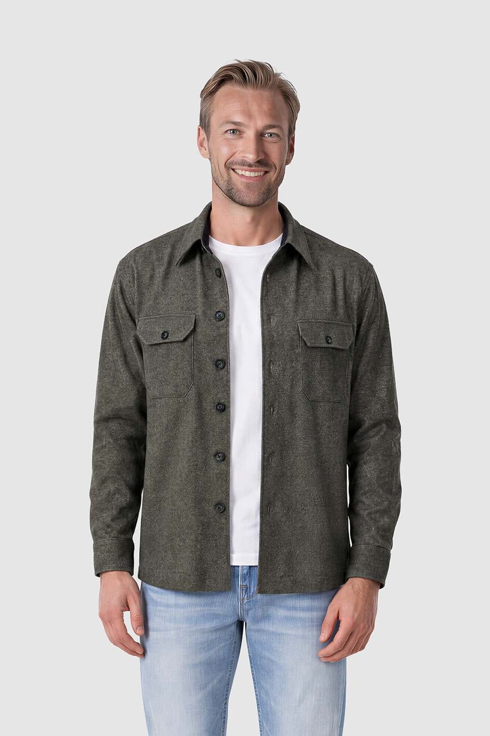 Desoto Overhemd Casual Shacket Groen