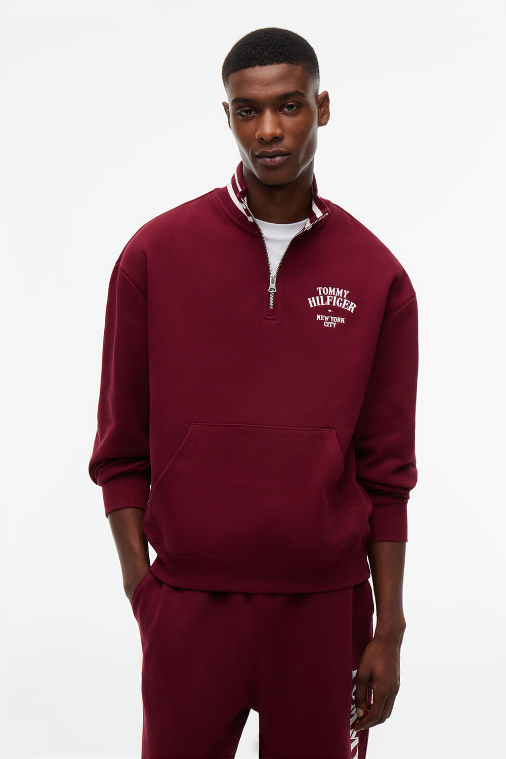 Tommy Hilfiger Sweater  Half-zip  Bordeaux Rood