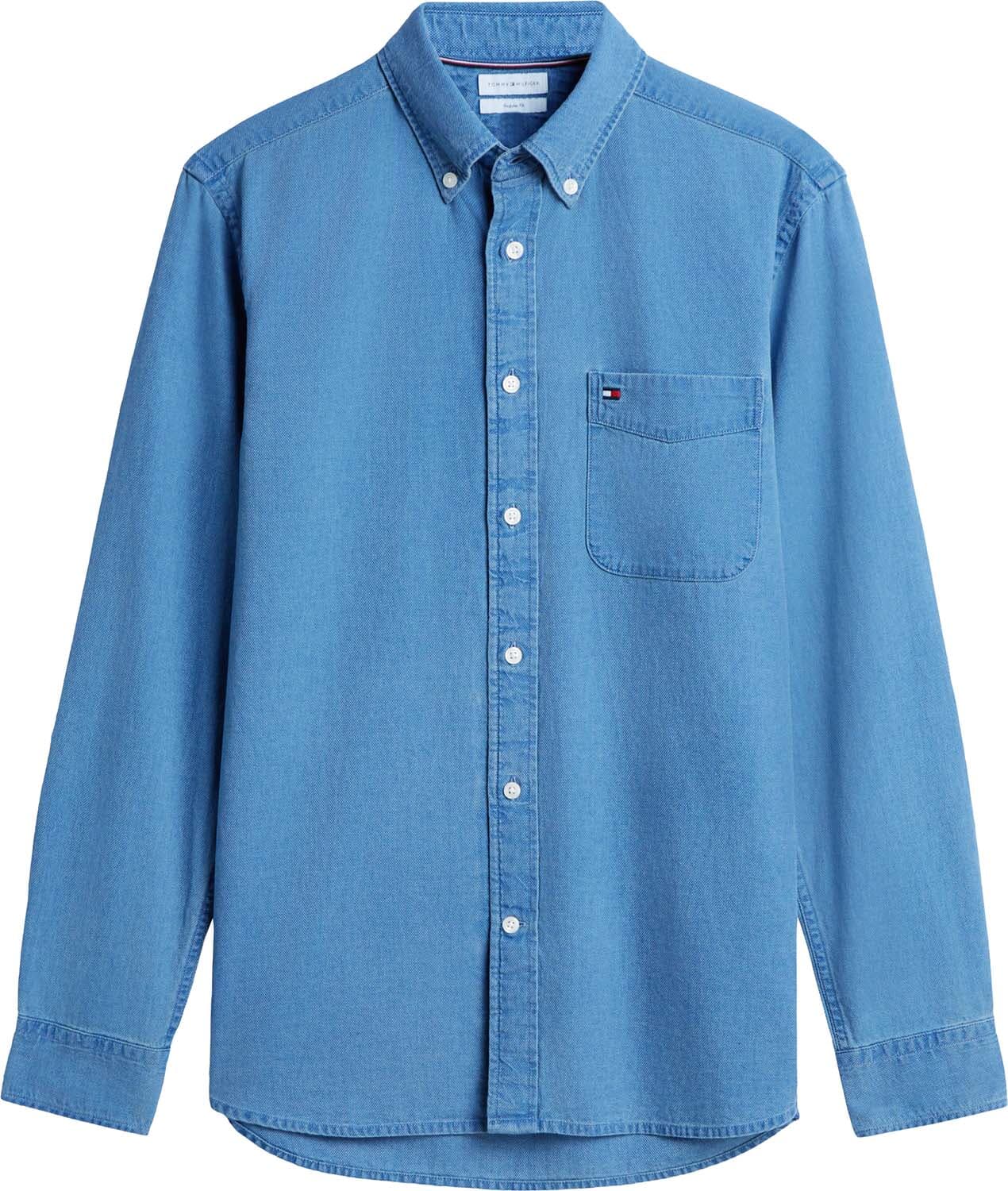 Tommy Hilfiger Overhemd indigo dobby Jeans Light