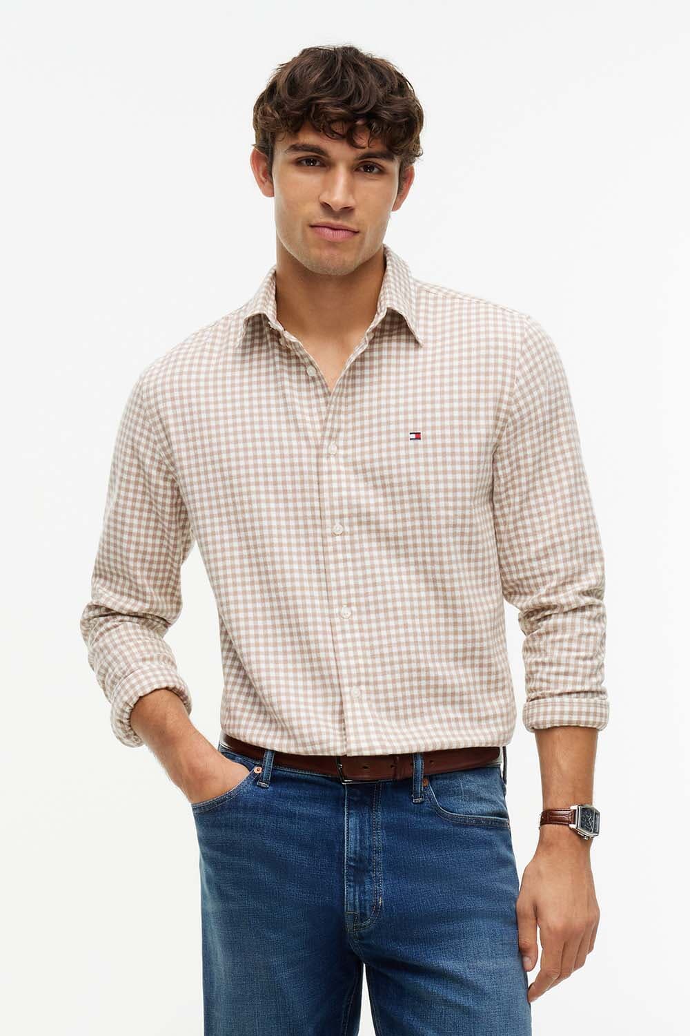 Tommy Hilfiger Overhemd gingham Beige