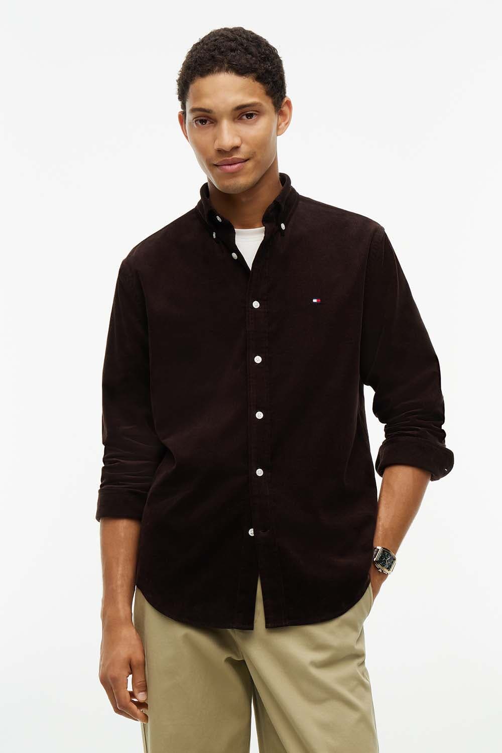 Tommy Hilfiger Overhemd Corduroy Bruin