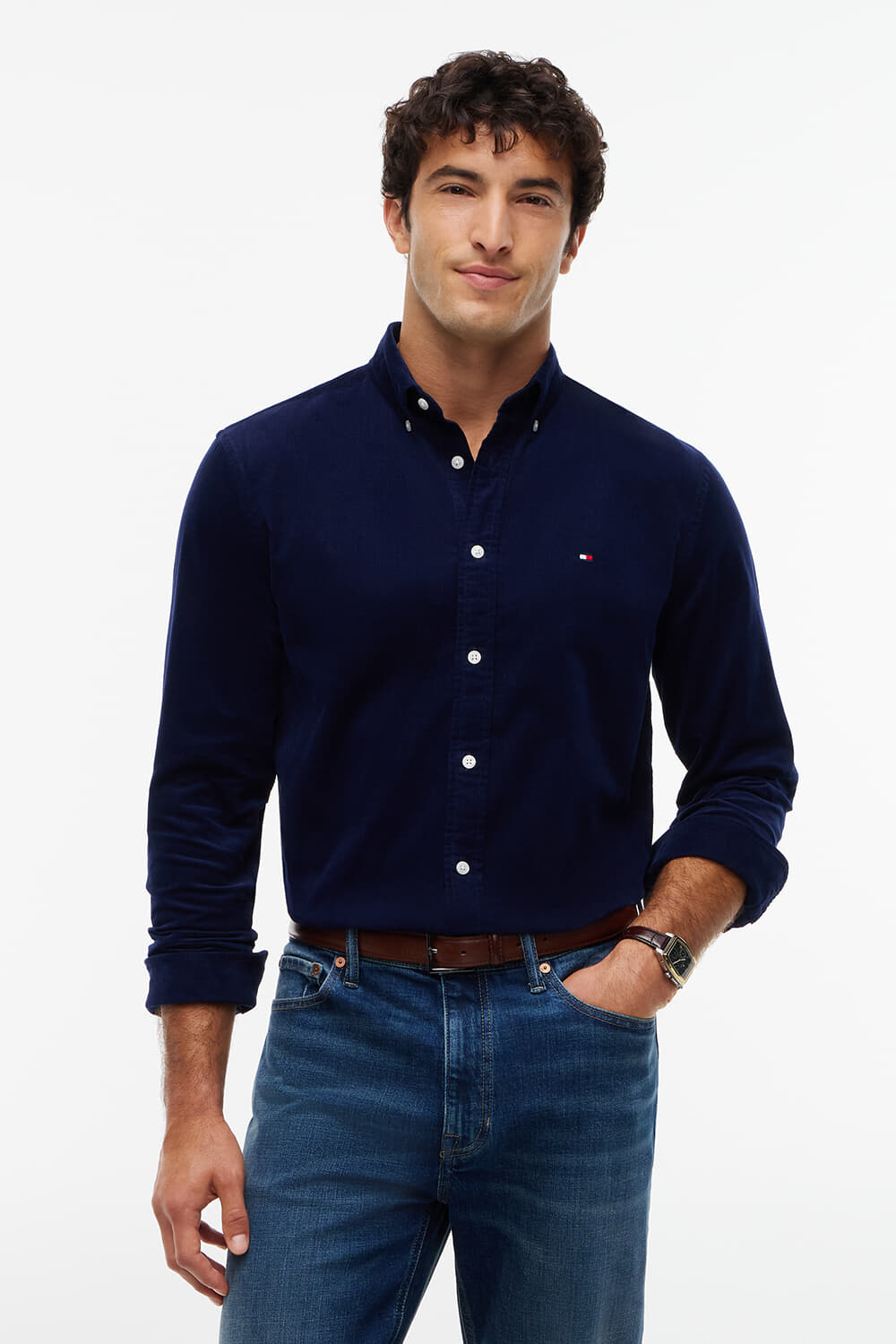 Tommy Hilfiger Overhemd Corduroy Navy