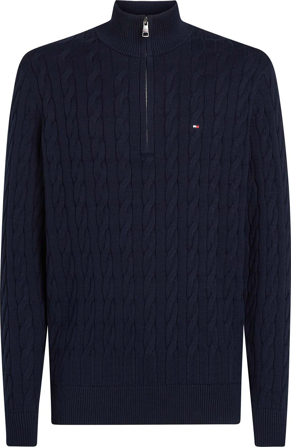 Tommy Hilfiger Half-zip Kabeltrui Navy