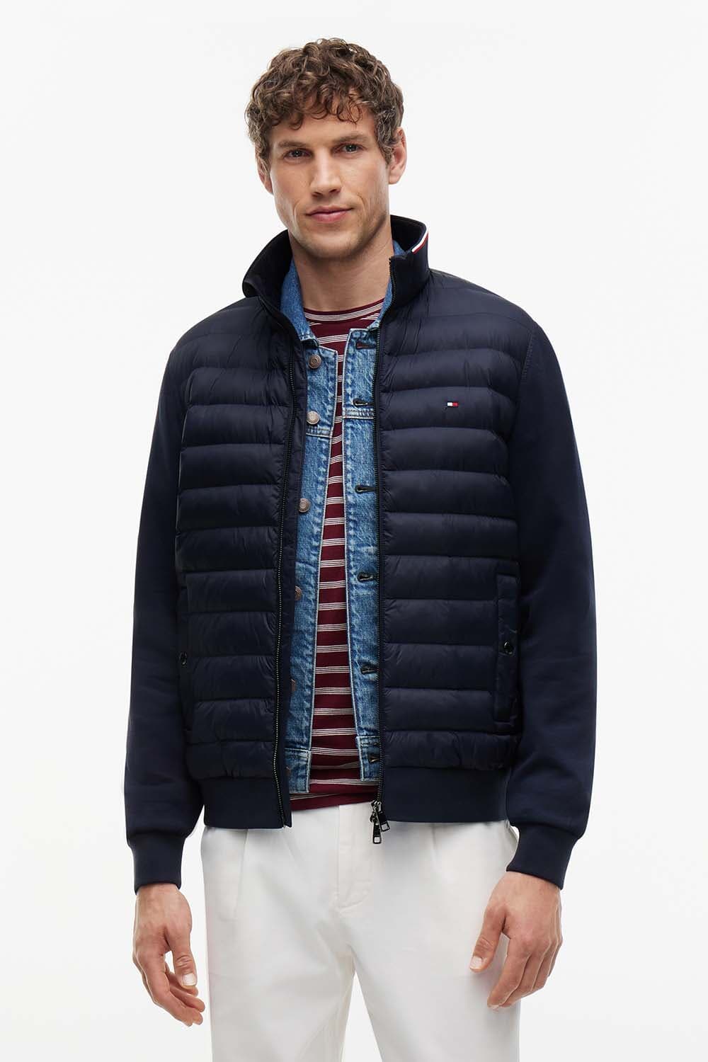 Tommy Hilfiger Vest Mix Media Col Navy