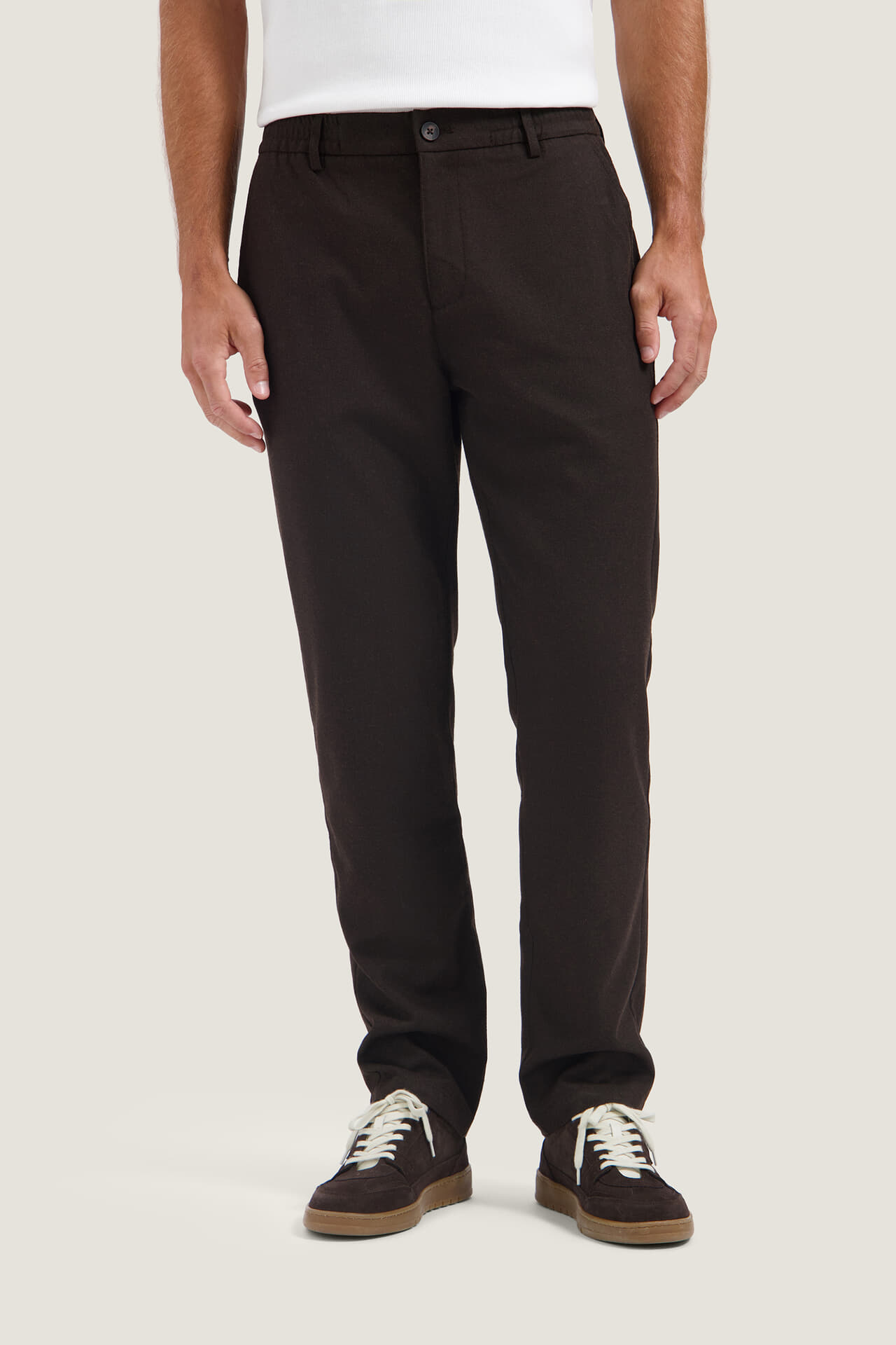 Dstrezzed Broek Logan Easy Office Relaxed Tapered Bruin