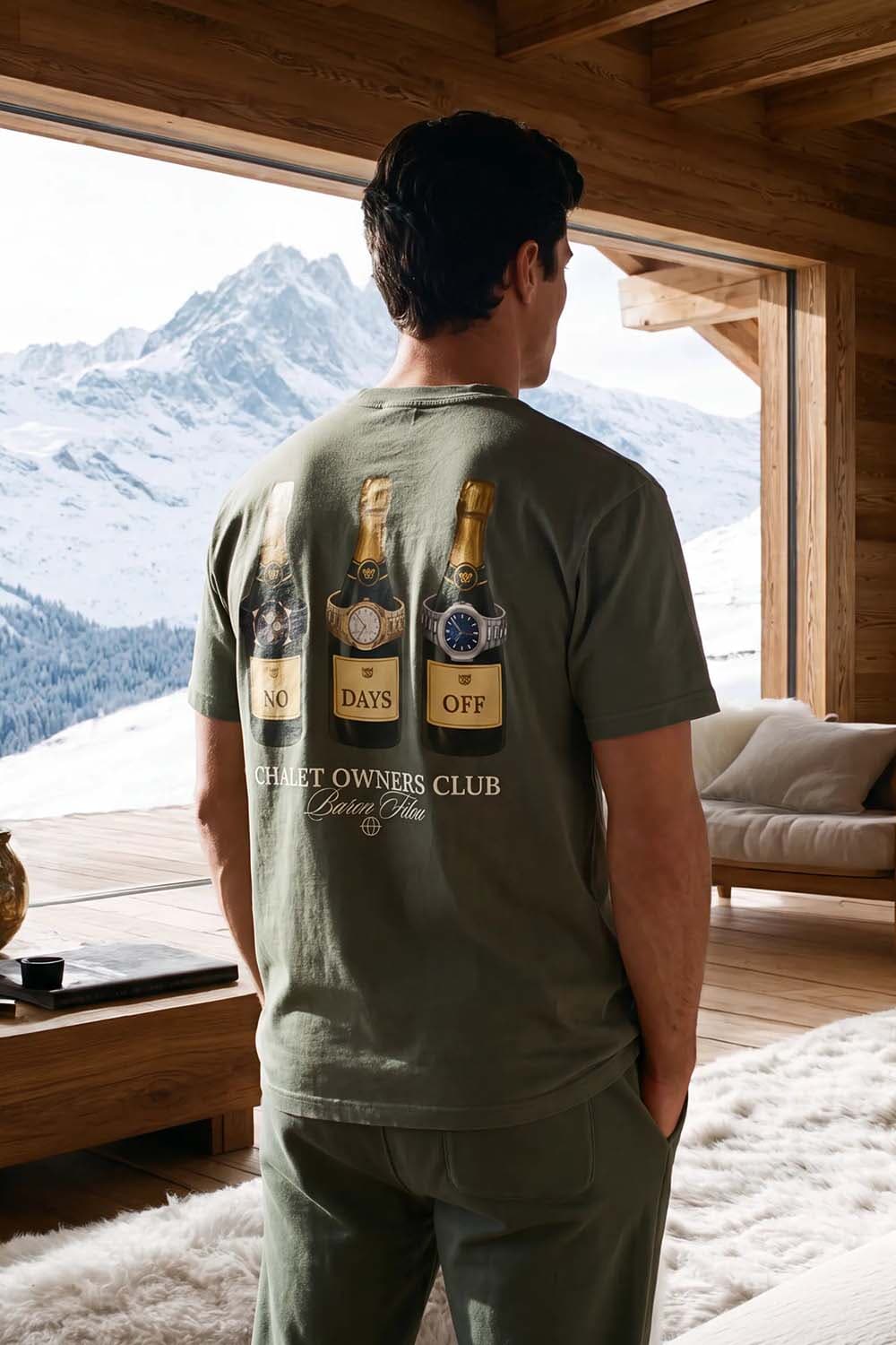 Baron Filou T-shirt Bottles and watches Groen
