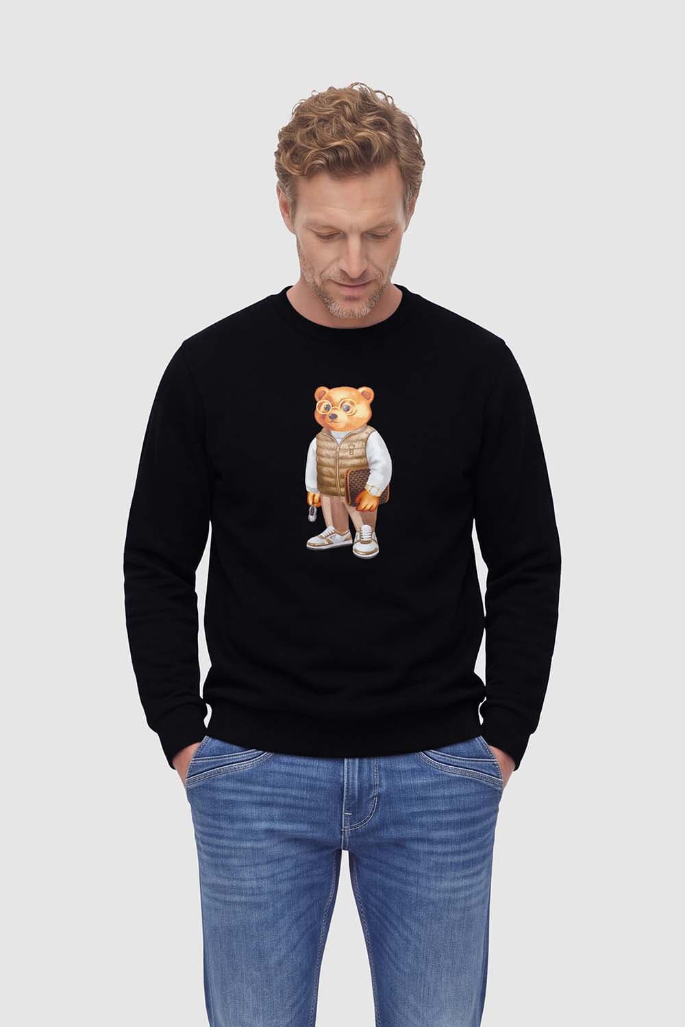 Baron Filou Pullover With Bear Zwart