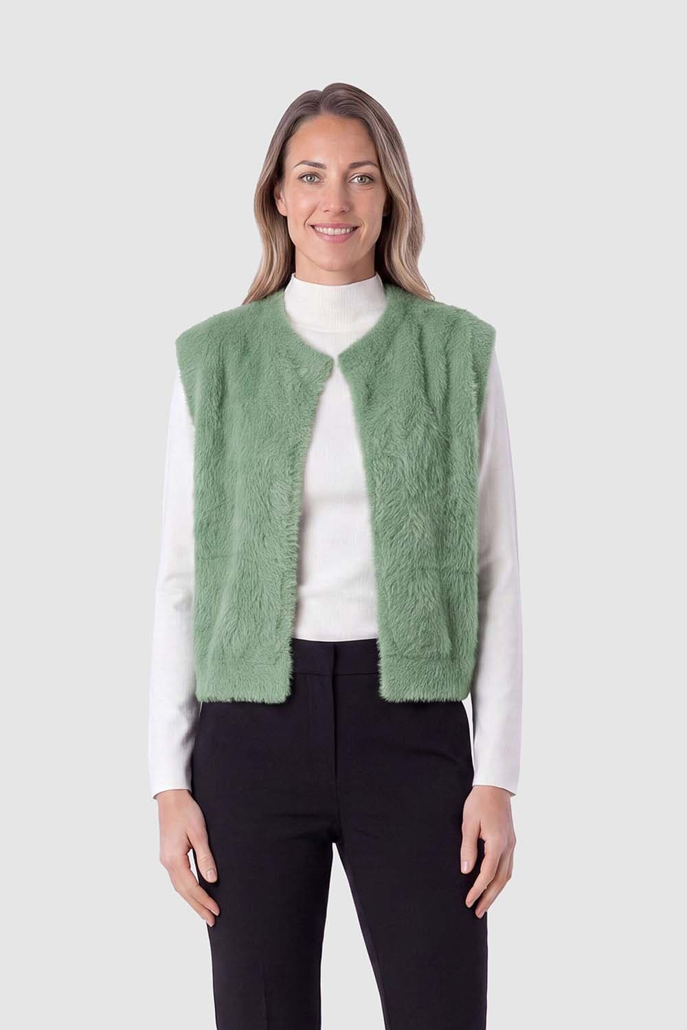 Bloomings Gilet Crew Newck Groen