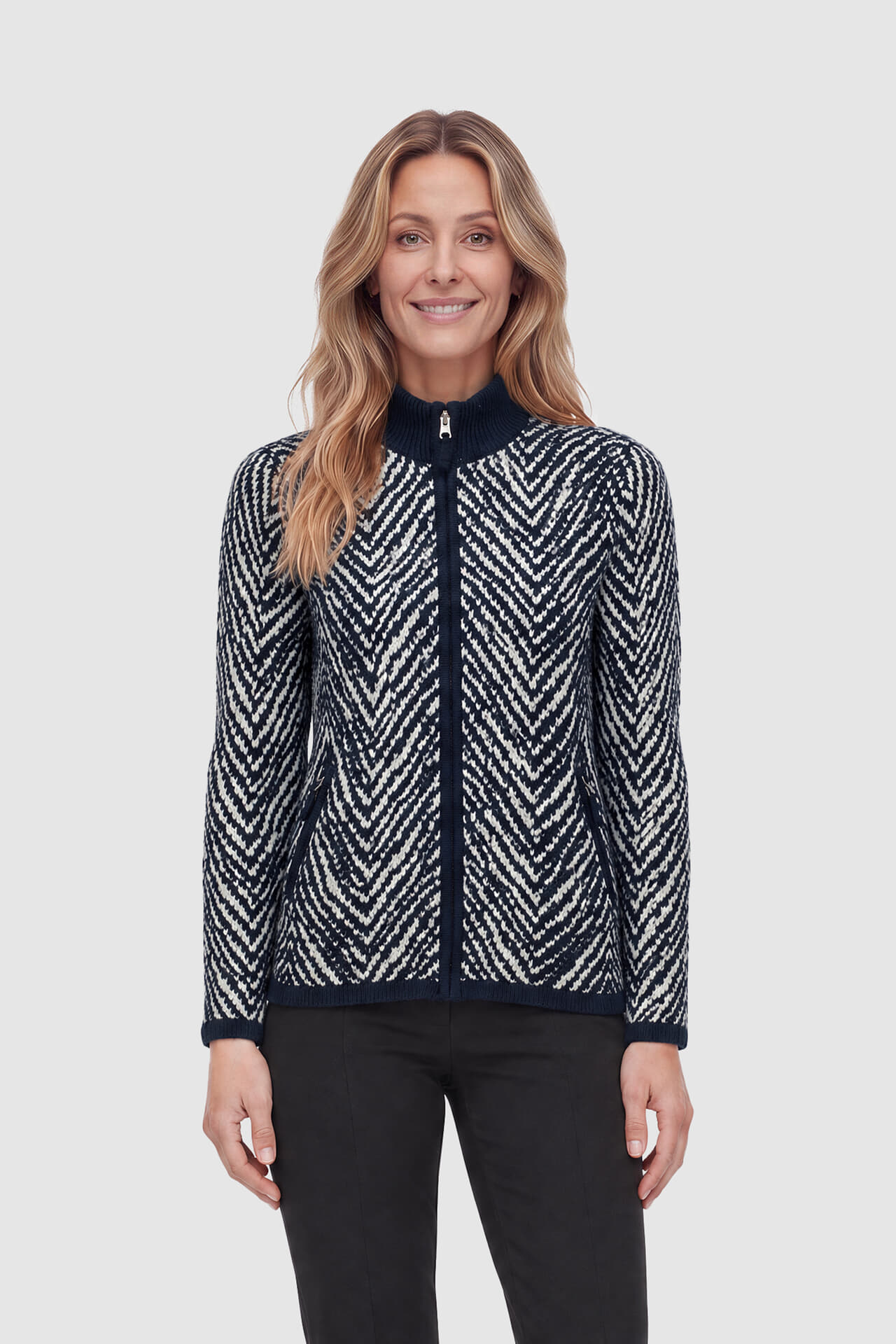 Bloomings Vest Jaquard Navy