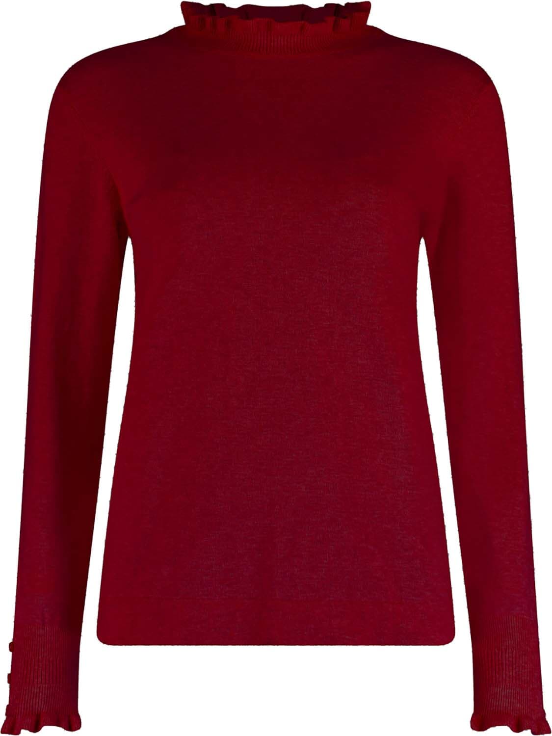 Bloomings Trui mock neck Bordeaux Rood