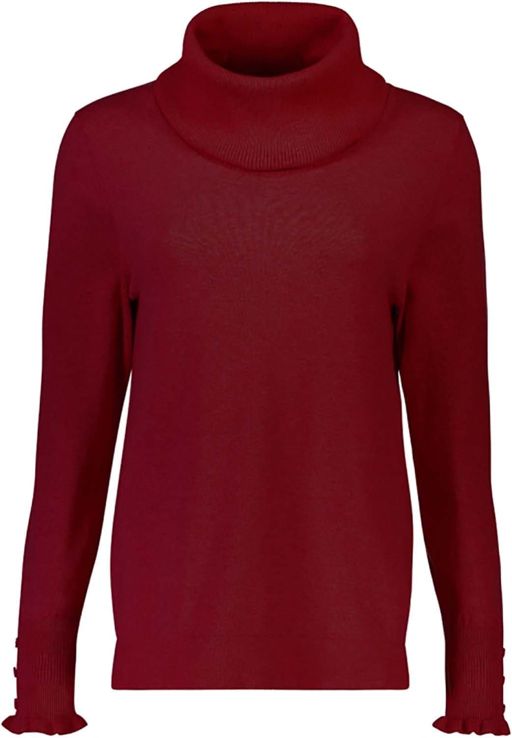 Bloomings Trui Turtle Loose fit Bordeaux Rood