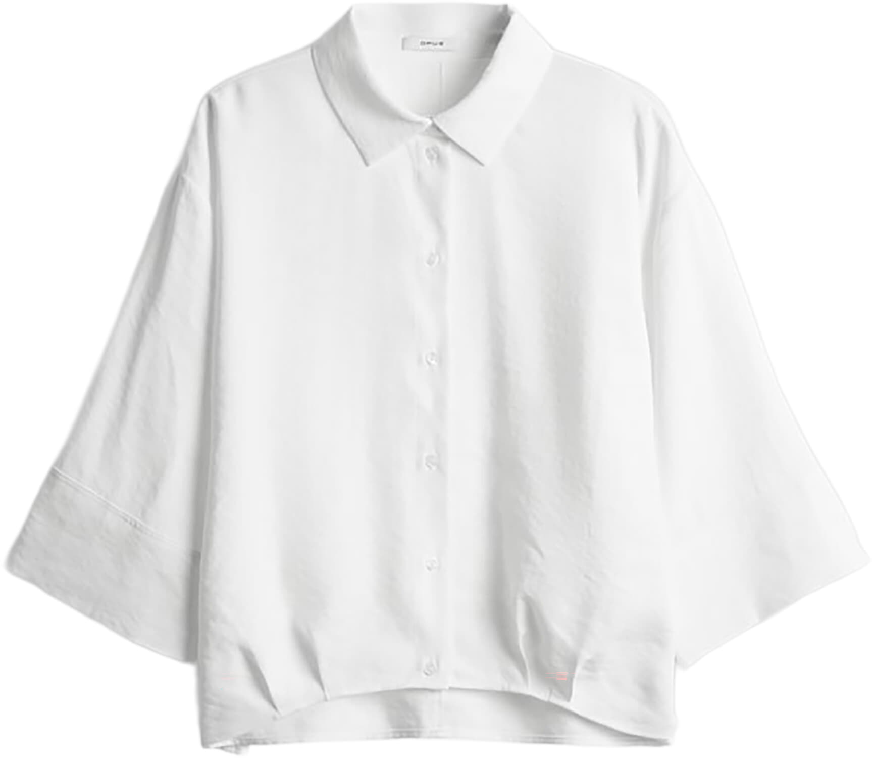 Opus Overhemdblouse Fotori met plooidetail Off White