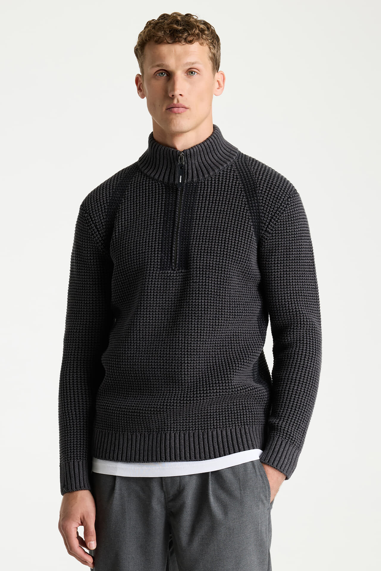 Chasin Half-zip Trui Oliver Dual Zwart