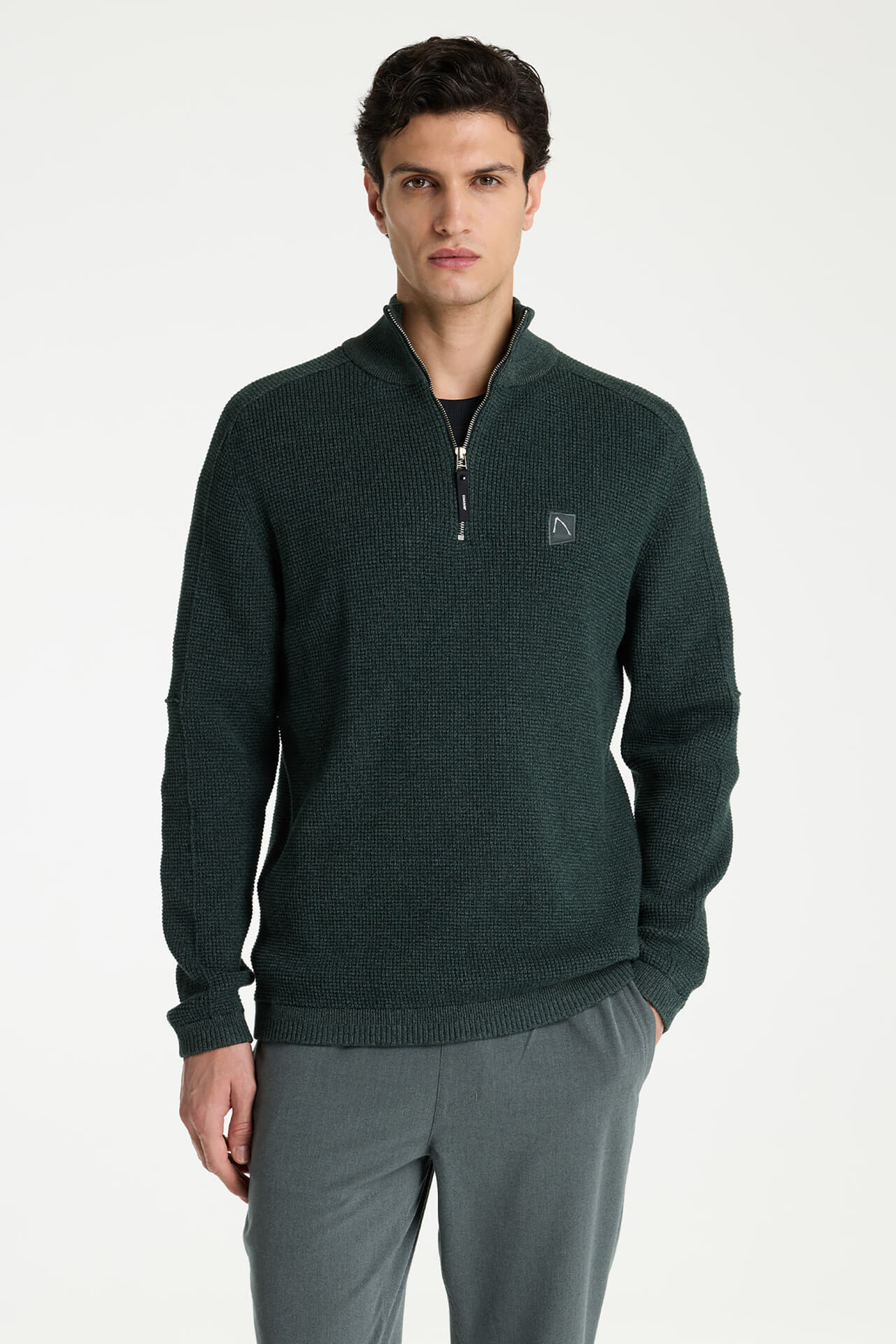 Chasin Half-zip Trui Oscar Brik Groen
