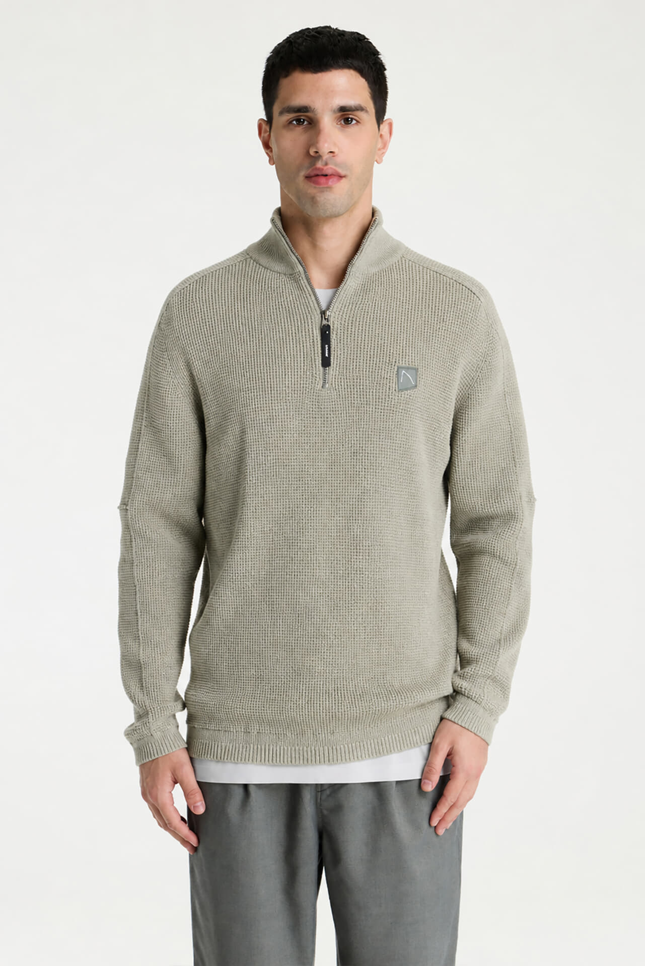 Chasin Half-zip Trui Oscar Brik Grijs