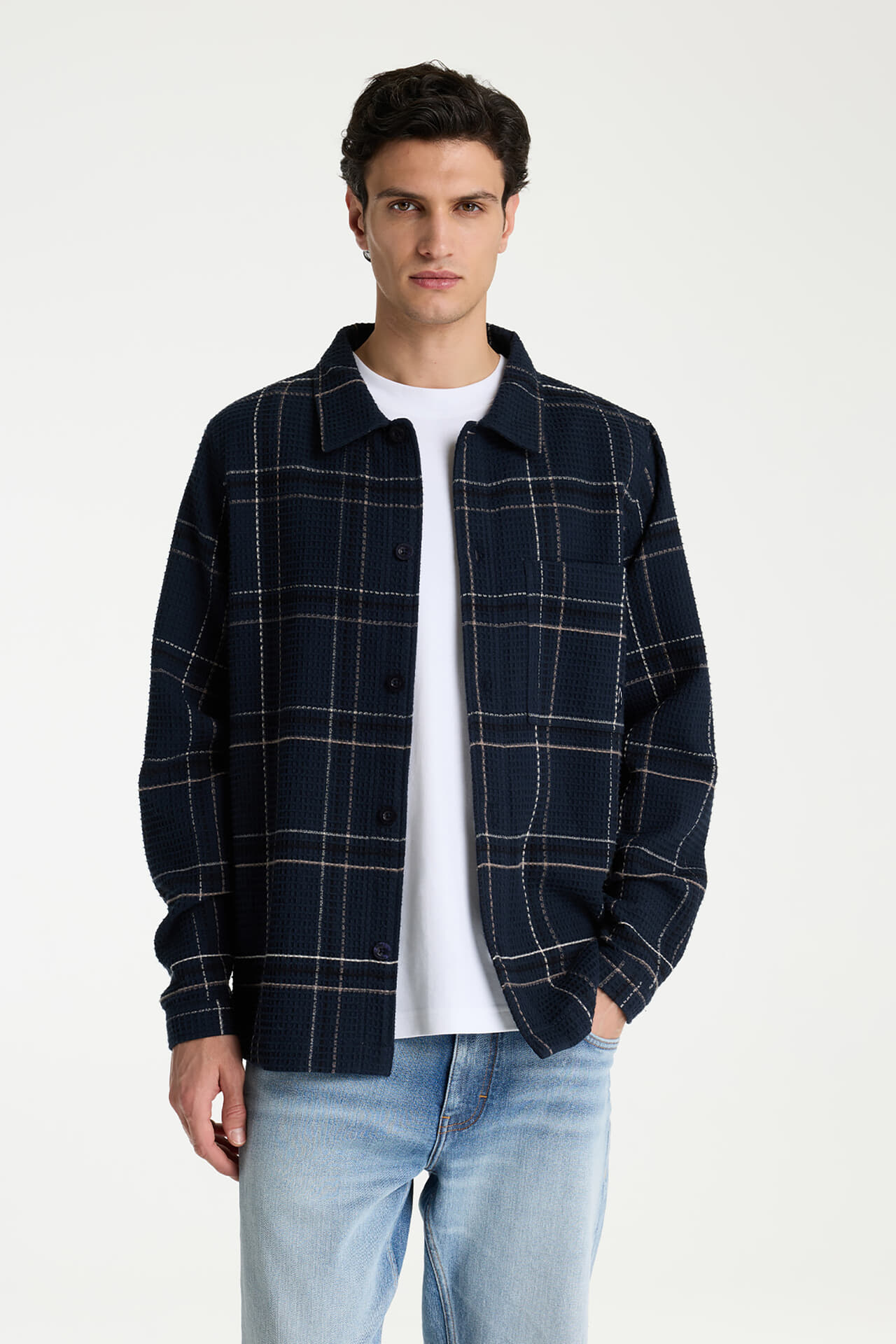 Chasin Overhemd Jaxon Grid Navy