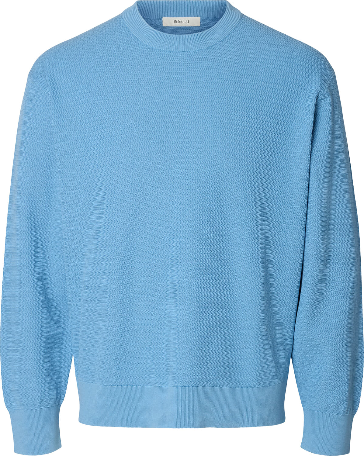 Selected Homme Gebreide Trui Torn Structure Blauw