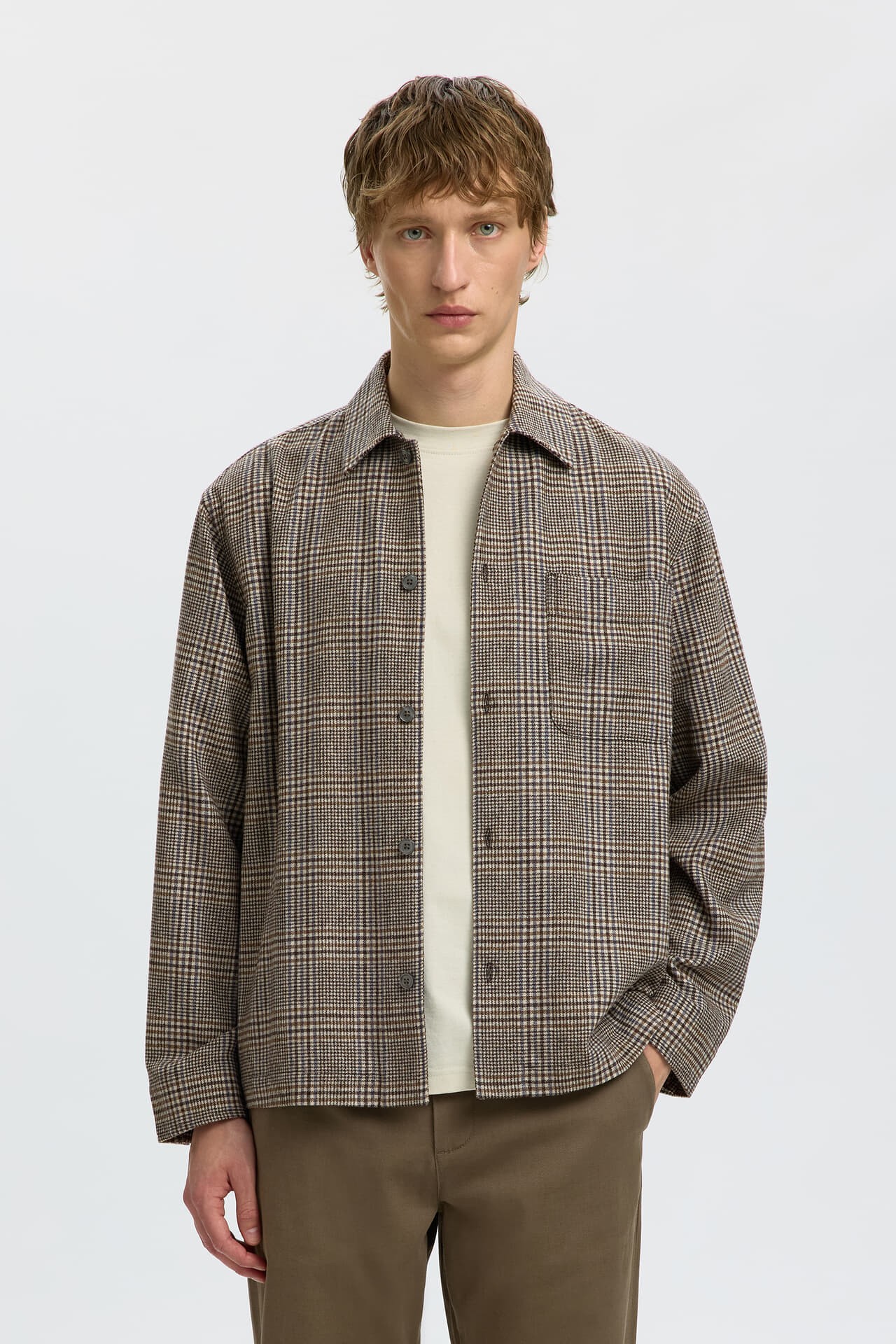 Selected Homme Overshirt Rlxsvend  Bruin