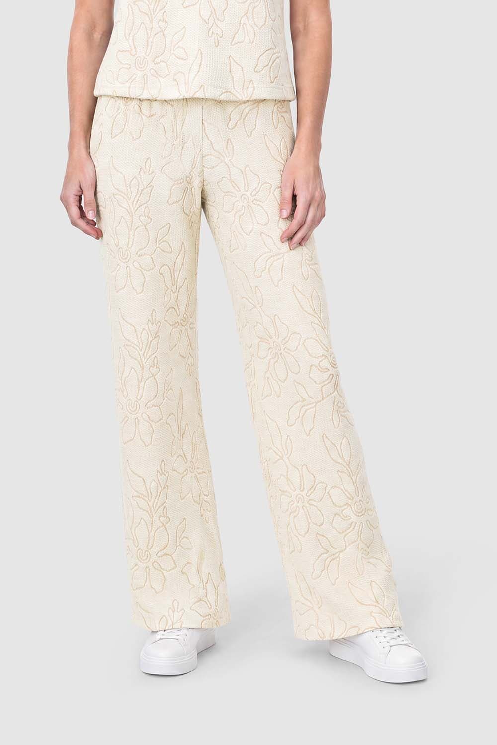 Enjoy Pantalon Bloem Jacquard Beige