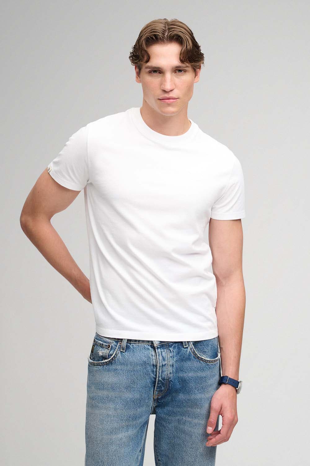 Superdry & Co T-Shirt Essential Serif Logo Embroidered  Wit