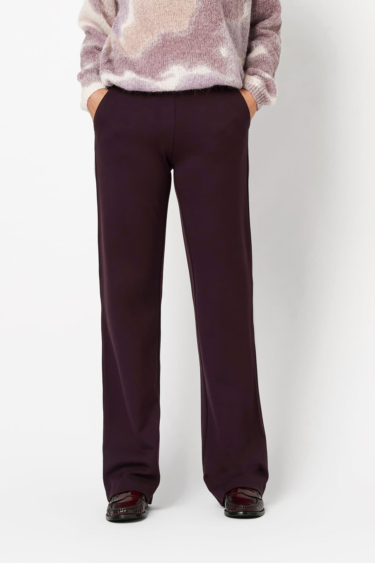 Toni Broek Jenny Wide Leg Bordeaux Rood